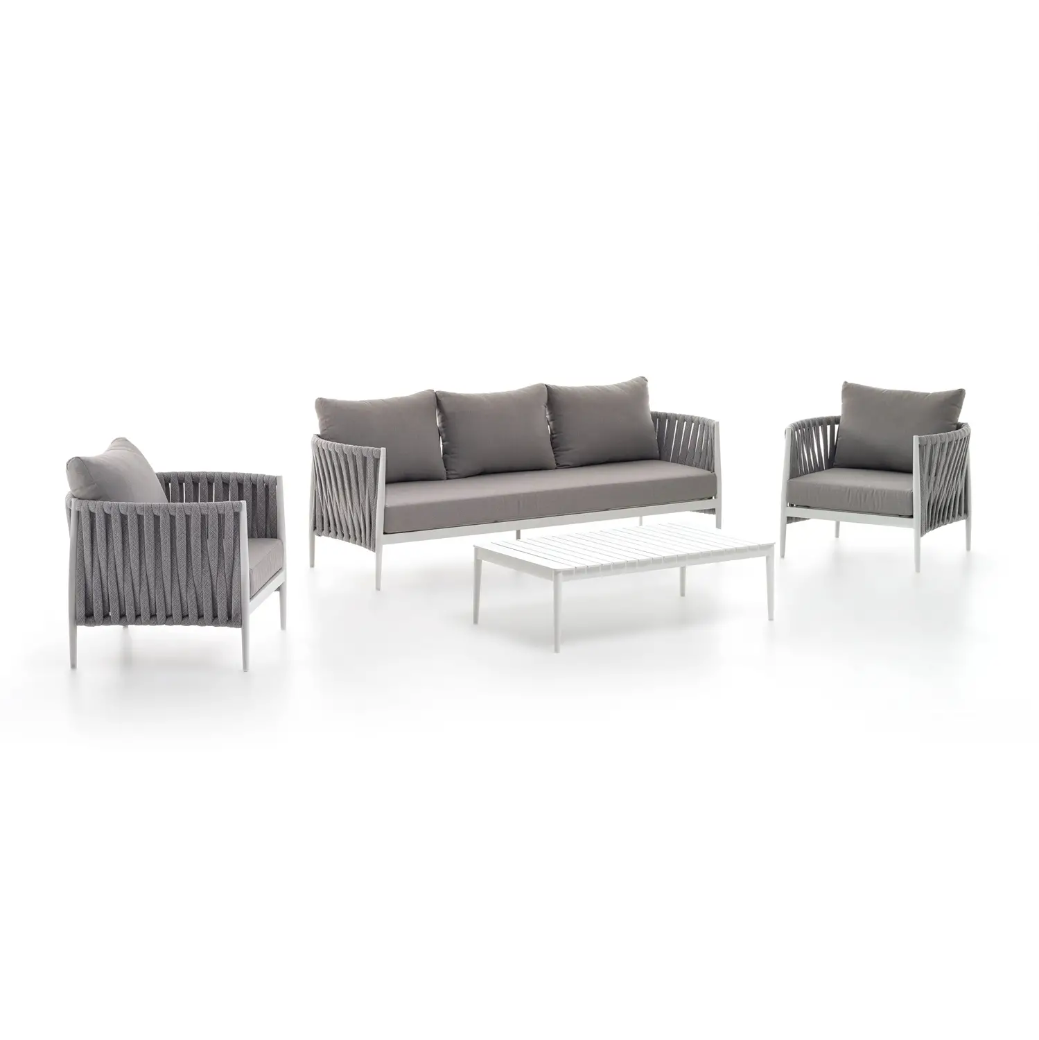 Salotto da Giardino Garda Alluminio Bianco 5 posti Salmar - set e salotti