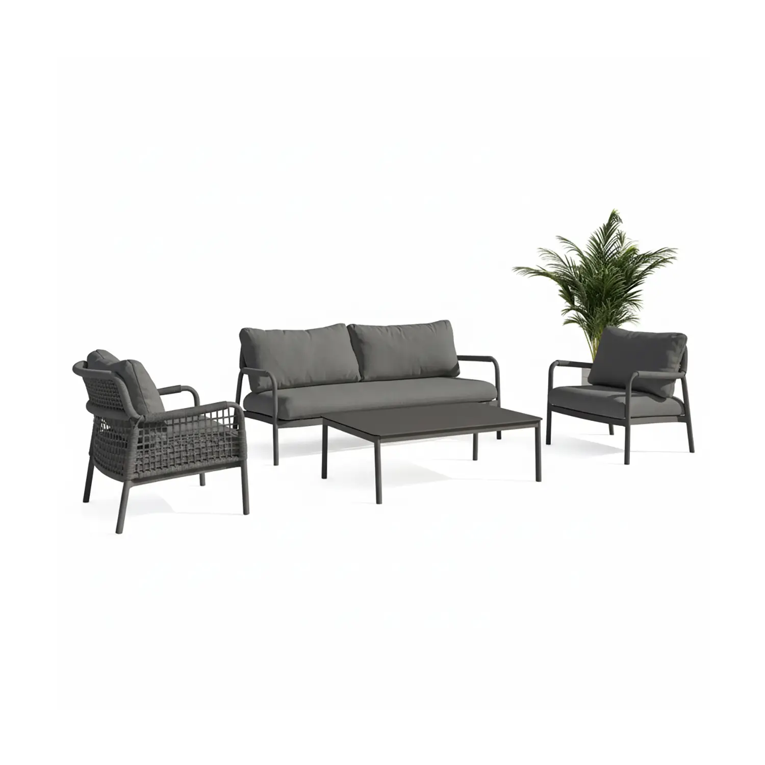 Salotto da Giardino Bellagio Alluminio Antracite 5 posti Salmar - set e salotti
