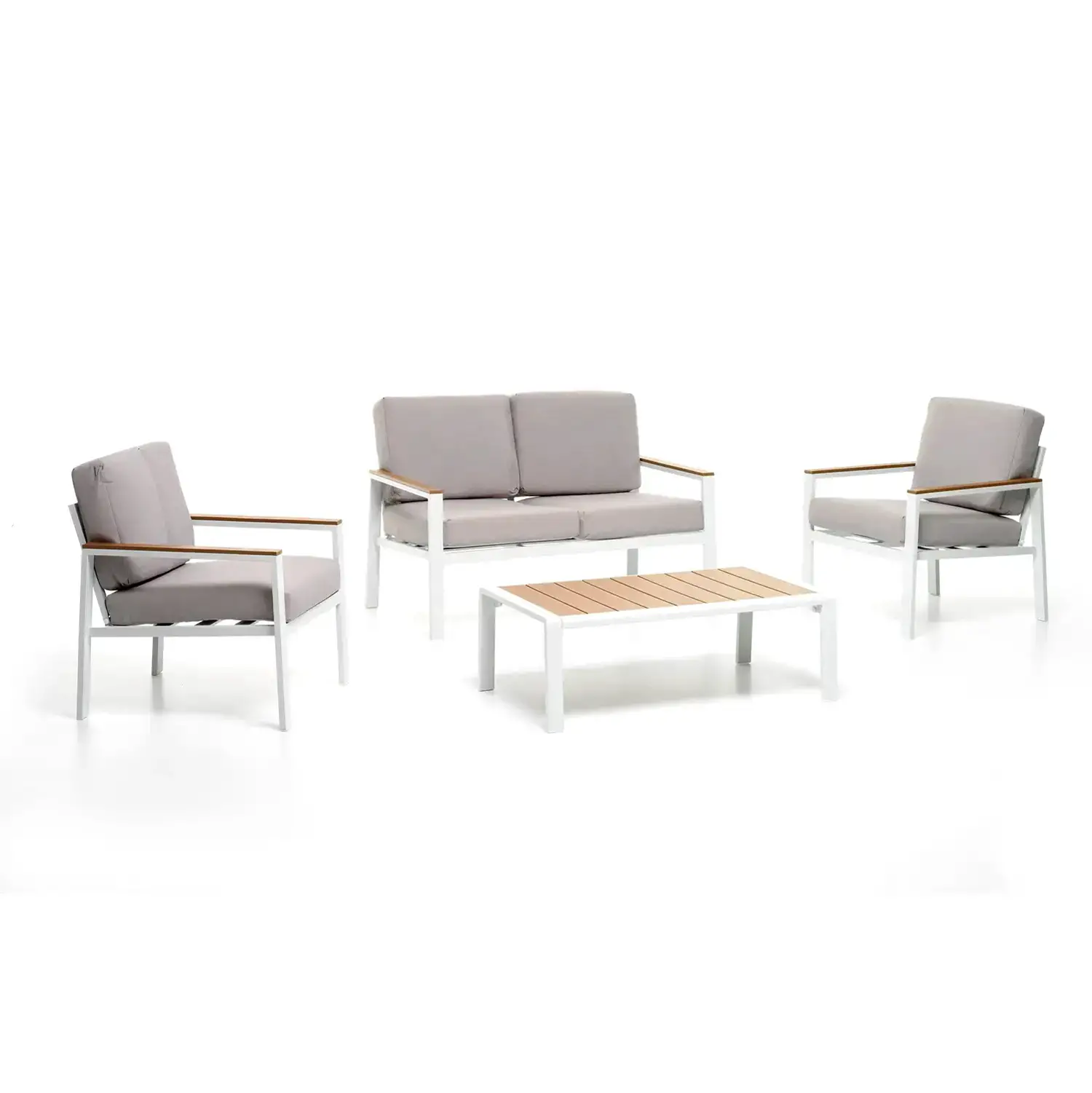 Salottino Otranto 4 Posti Bianco In Alluminio - set e salotti