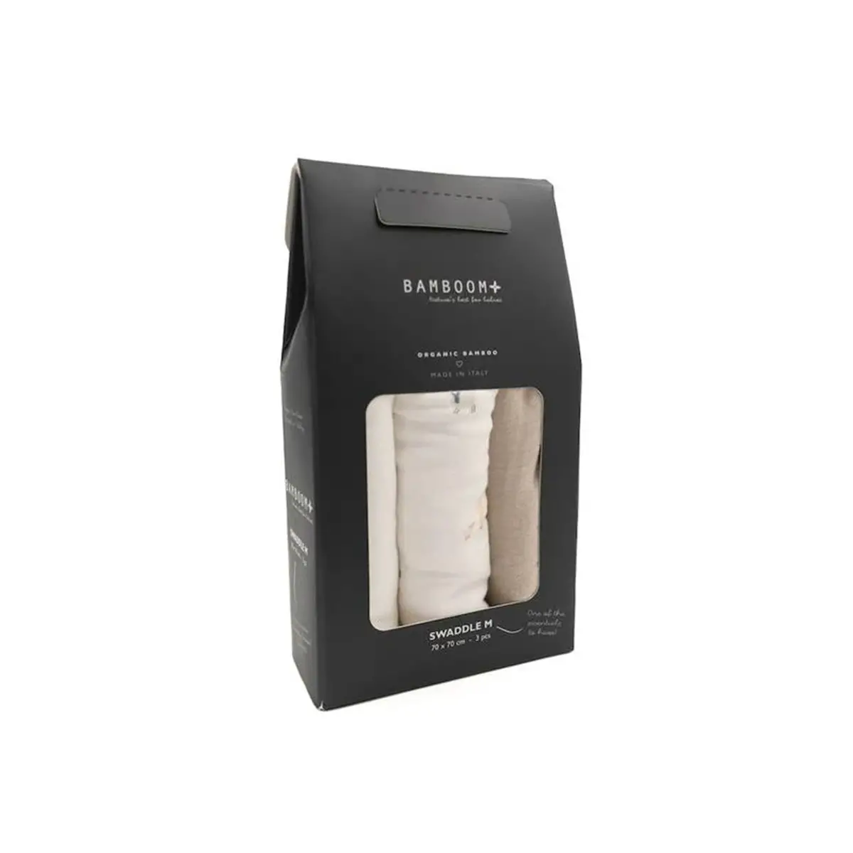Bamboom Swaddle Muslin Multiuso 70x70cm 3pz Buddies/Light Sand/Off White - lenzuolini