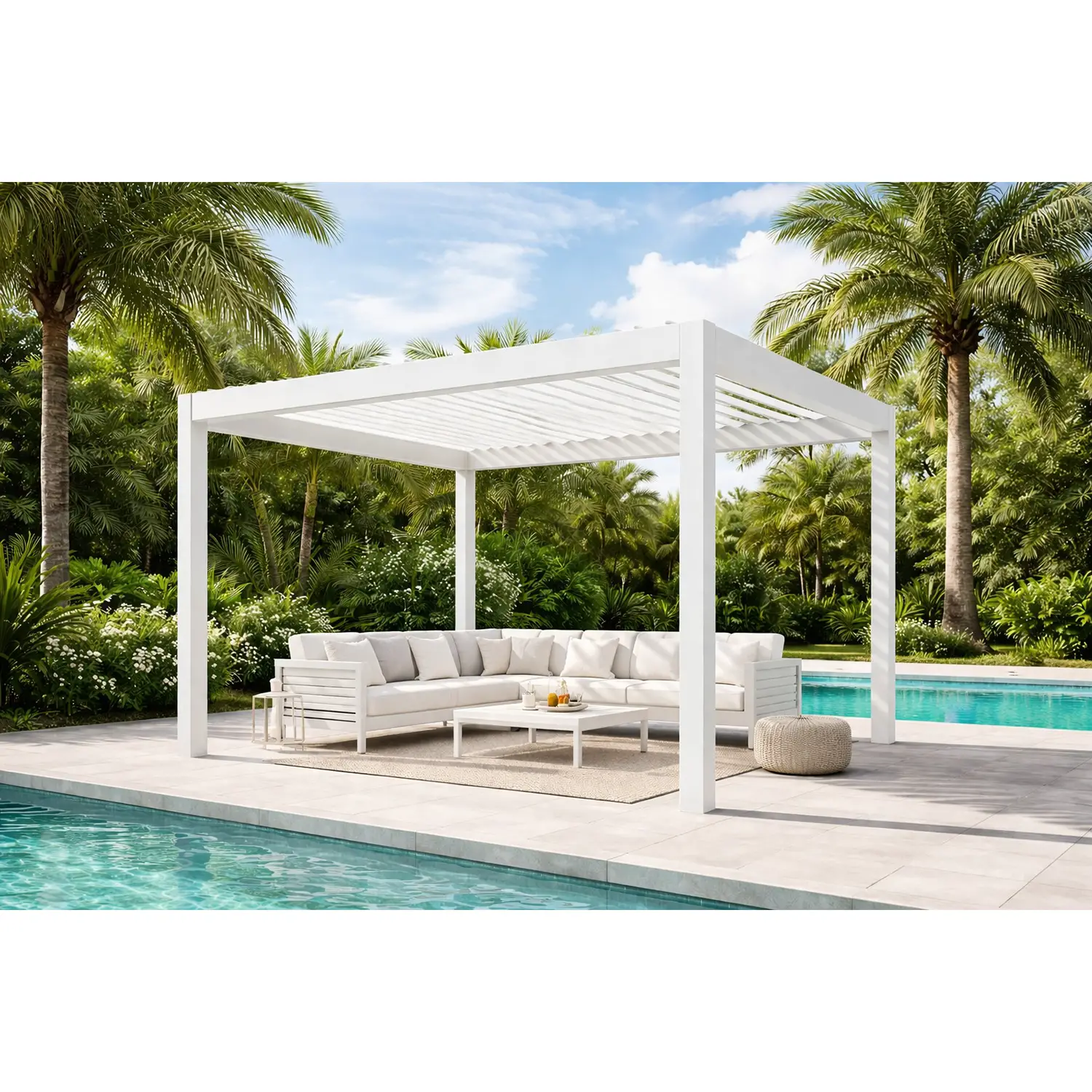 Pergola Palmas 3x3,6 Bianco H240 Salmar - gazebi in ferro