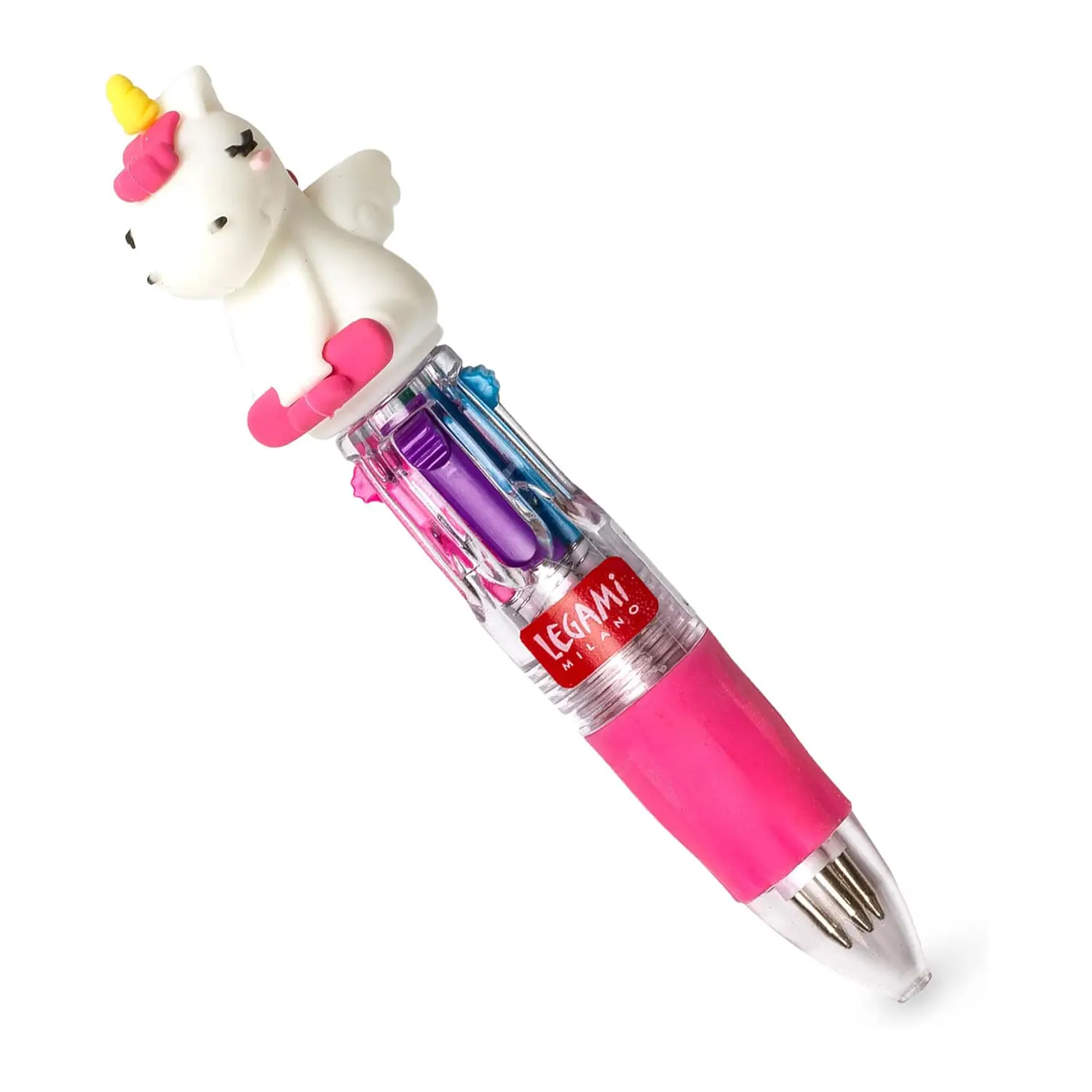 Legami - Mini Penna a Sfera 4 Colori, Mini Magic Rainbow - Unicorn - legami
