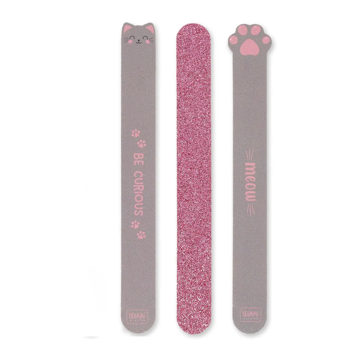 Legami - Set di 3 Lime per Unghie, Tema Kitty - legami