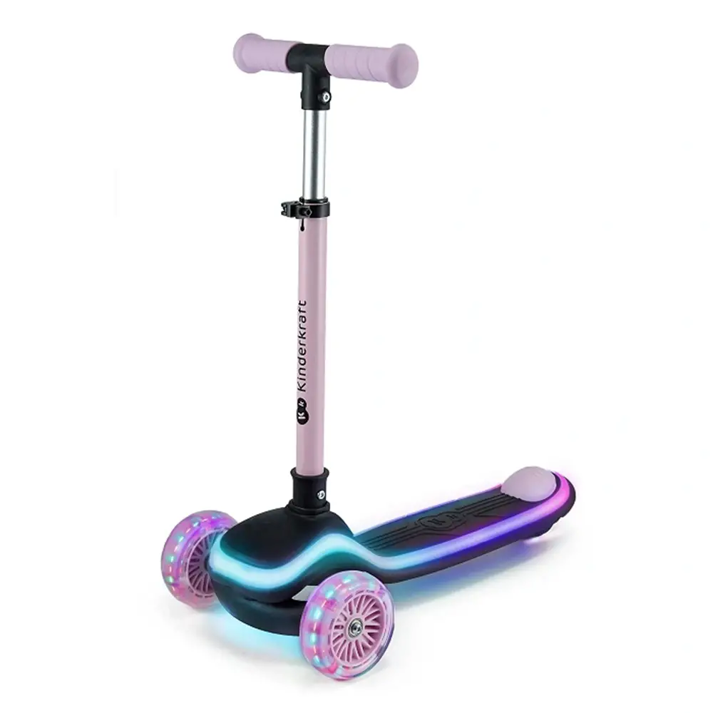 Monopattino Bambini RAKET Rosa con Luci LED e Chiusura Rapida - monopattini