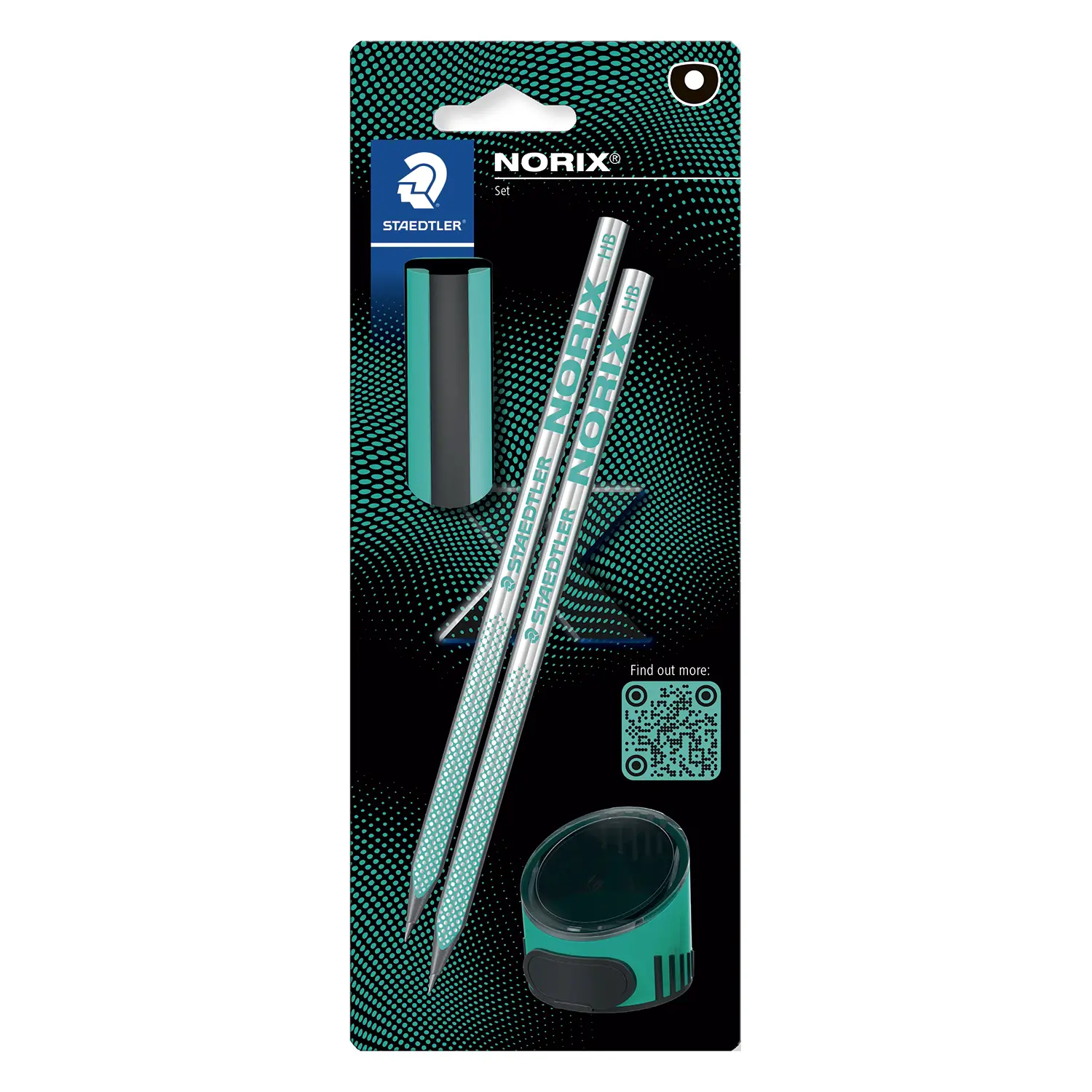 Matita Norix Staedtler In Grafite Grad. HB Set Scuola 3 Pezzi Verde - Matite Temperini Gomme