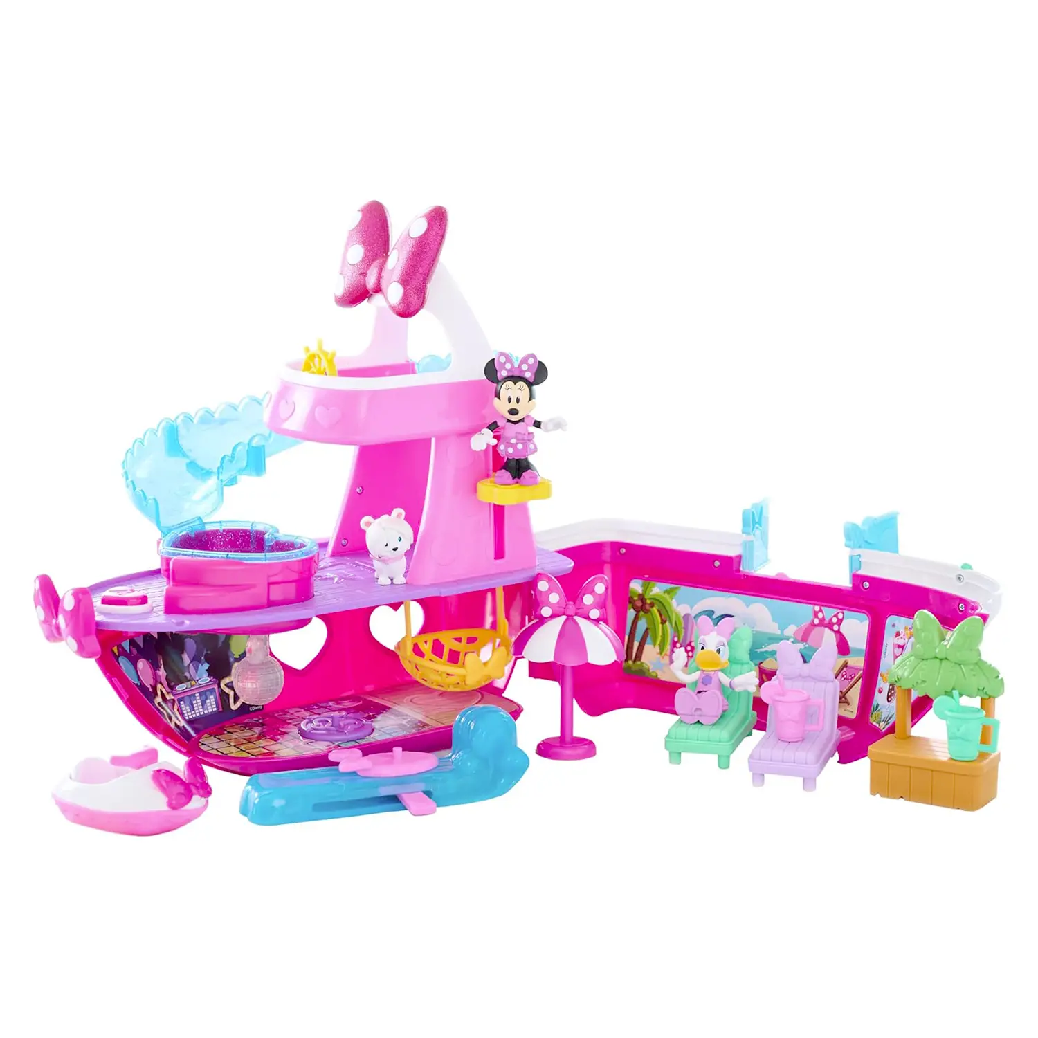 Minnie Mouse Playset Yacht Con Luci, Suoni E 14 Accessori - collezionabili bambina