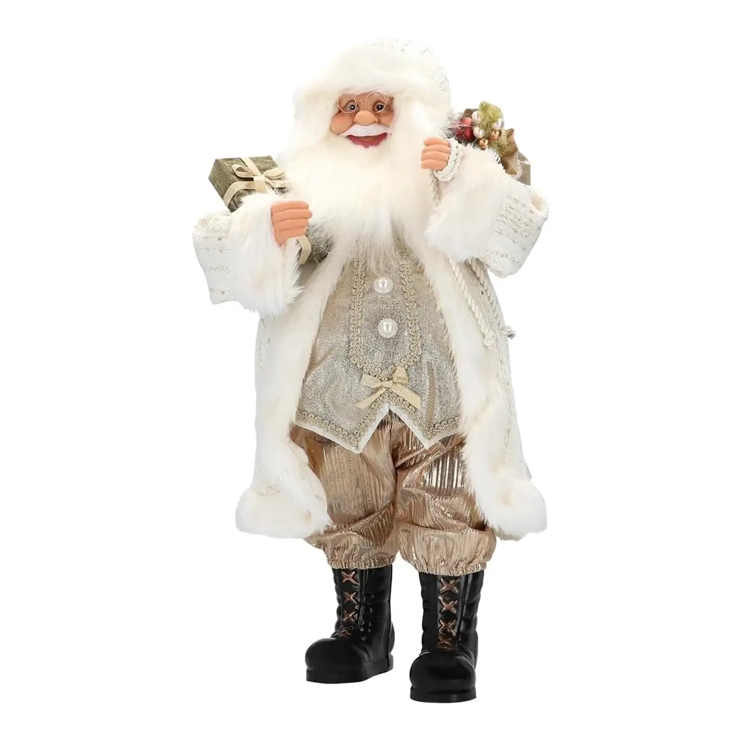 Babbo Natale Decorativo 60 cm in Stile Elegante Crema - addobbi casa