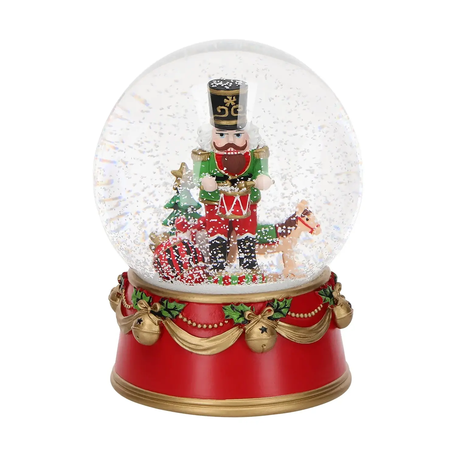 Palla di Neve Schiaccianoci Natalizia 15,8 cm Decorazione Elegante - addobbi casa