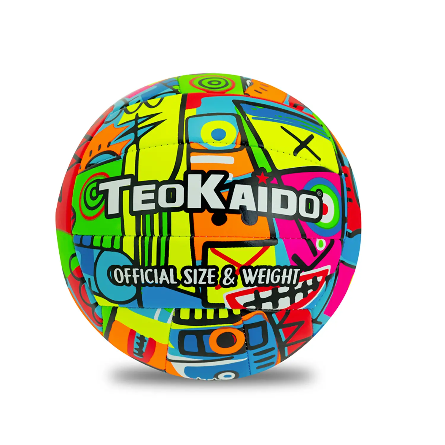 Pallone Volley Teokaido in PVC Fluo Con Disegno - Palle e palloni