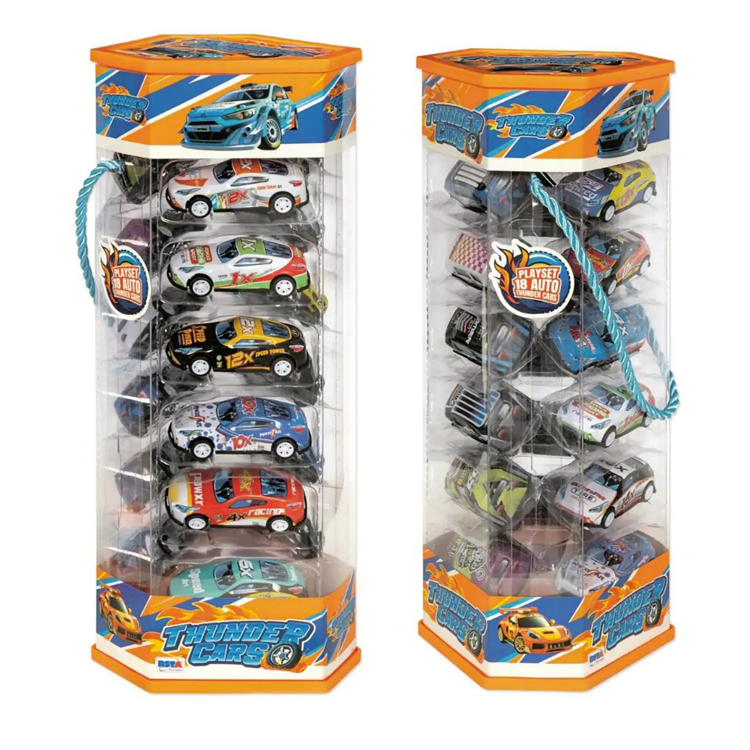 Set Auto Thunder Cars 18 Pz Prisma Trasparente - modellini