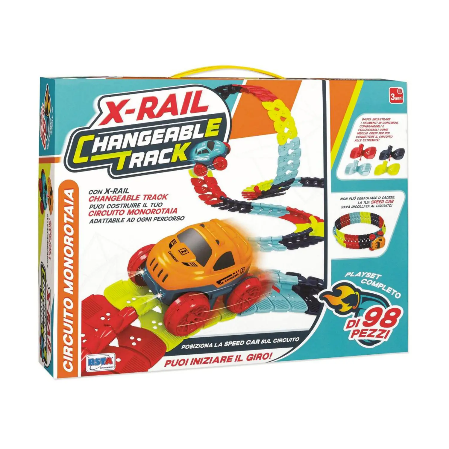 Pista Circuito X-Rail Changeable Track 98 Pezzi - modellini