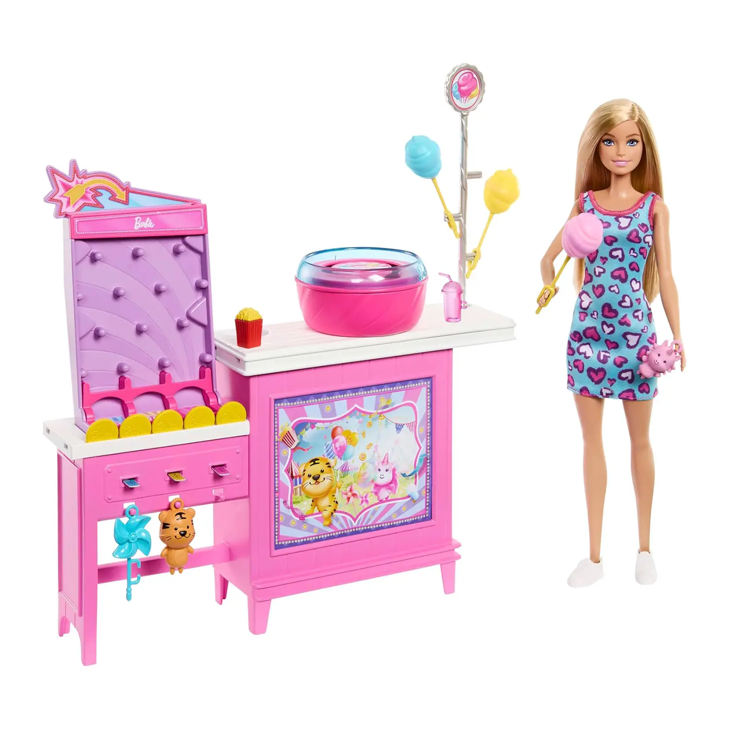 Barbie Malibu e Chiosco Zucchero Filato con 20 Accessori - collezionabili bambina