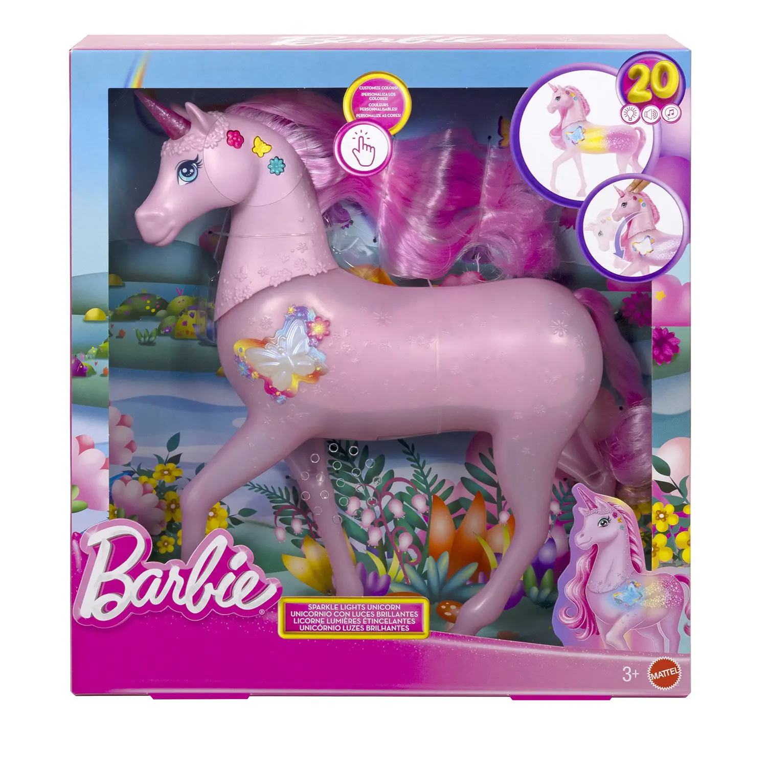 Barbie Unicorno Luci e Suoni Interattivo con 20 Funzioni - collezionabili bambina