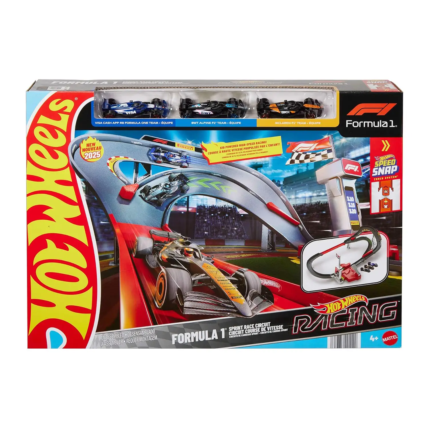 Hot Wheels Racing F1 Circuito Super Sprint Formula 1 - Veicoli, garage e piste