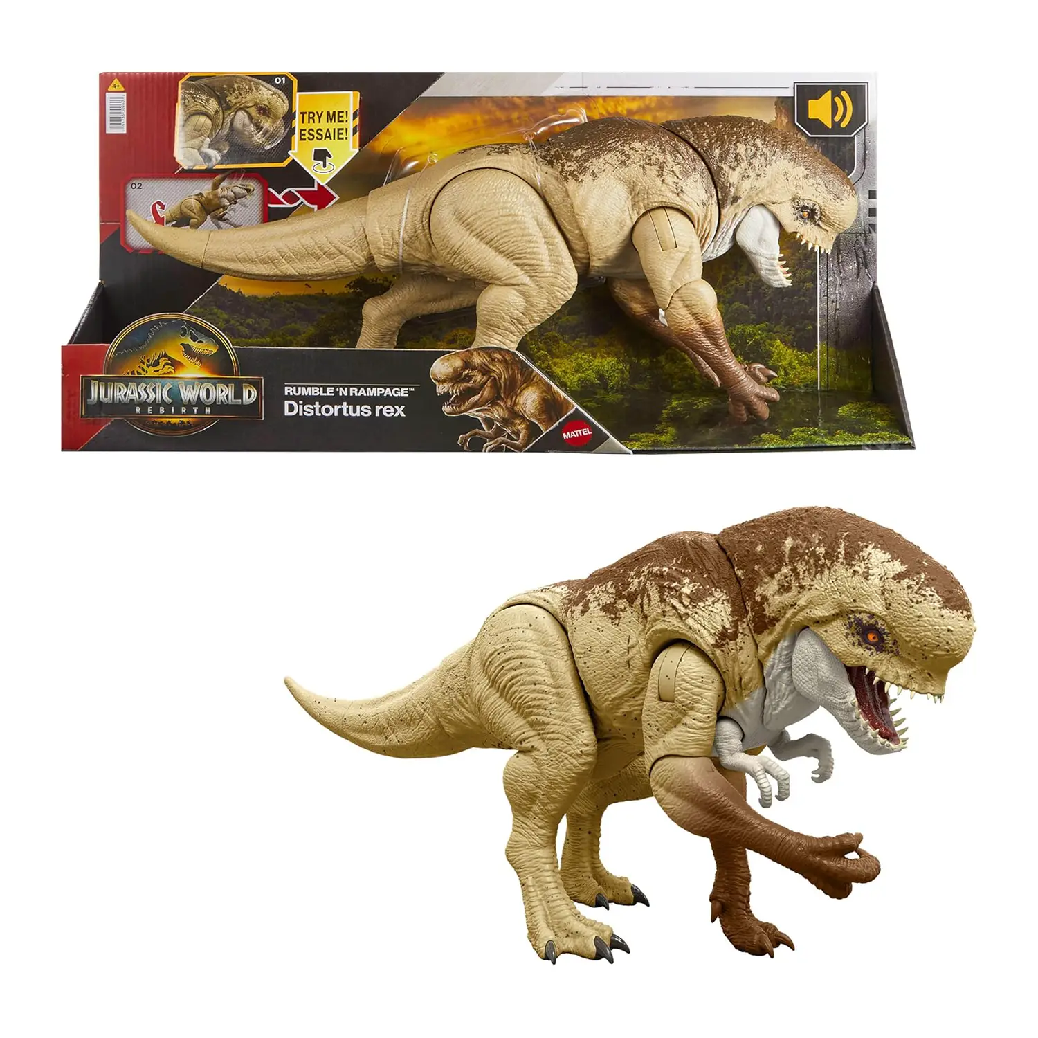 Jurassic World Rebirth Distortus Rumble N Rampage - action figures ed accessori