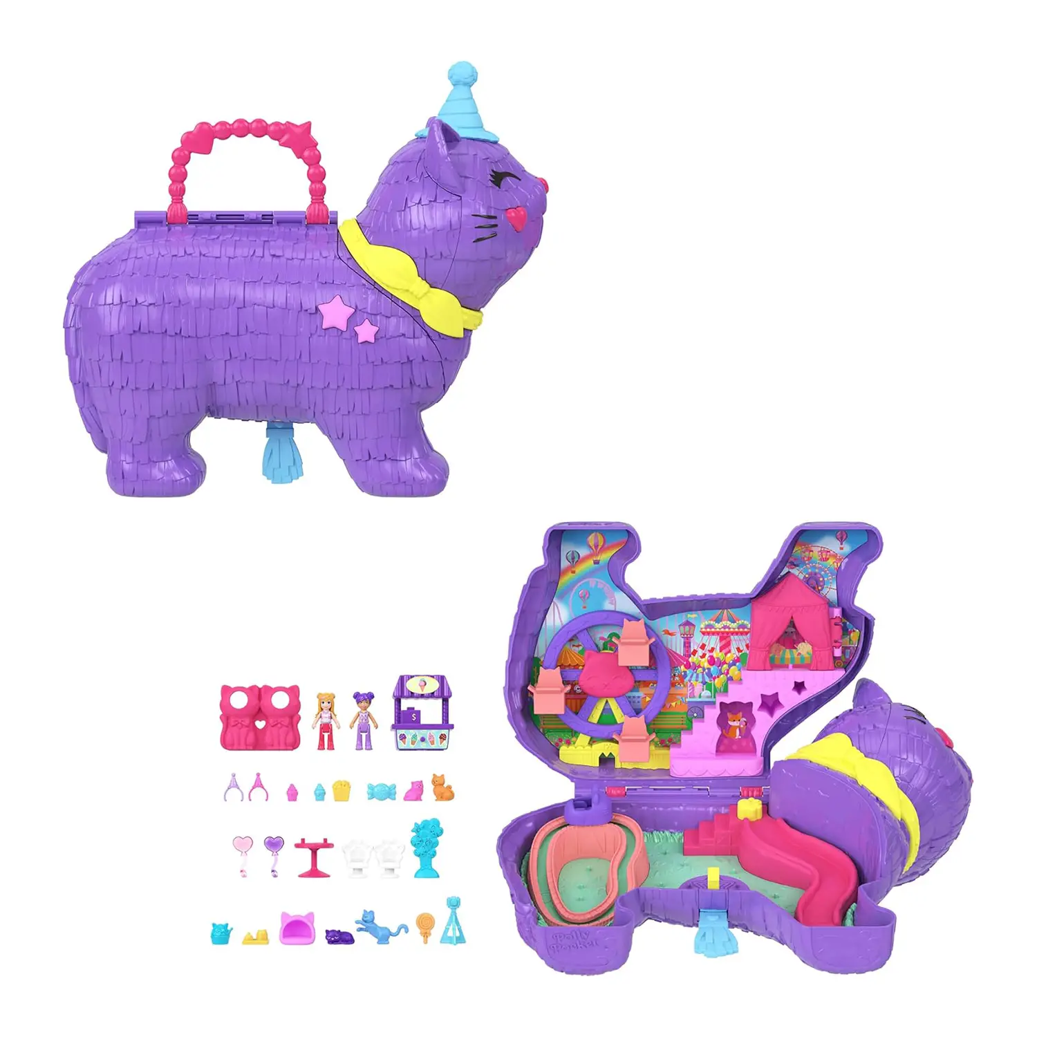 Polly Pocket Gattino delle Feste con 23 Sorprese e Mini Bambole - collezionabili bambina