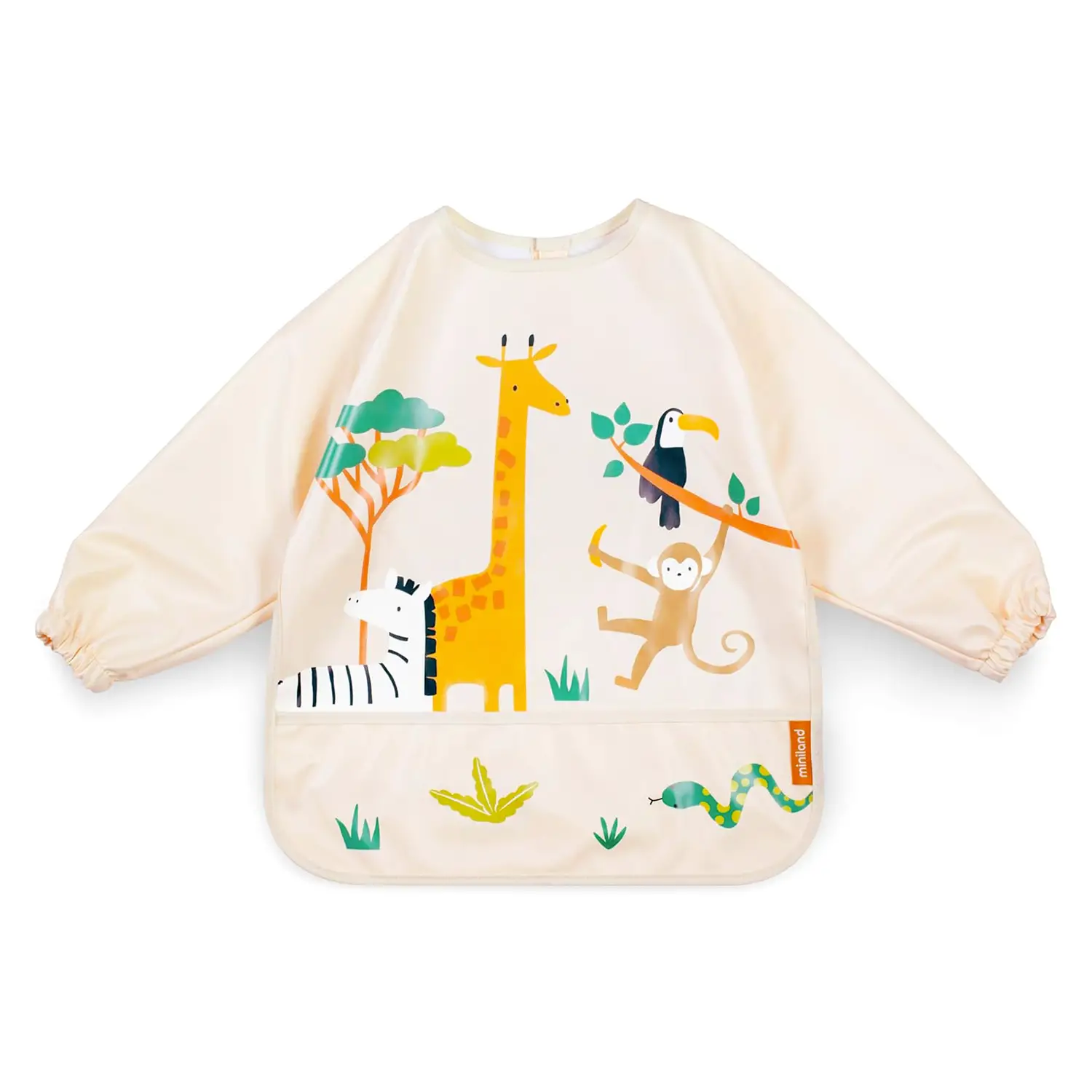 Bavaglino Impermeabile Soft Jungle Fantasia Beige - pappa
