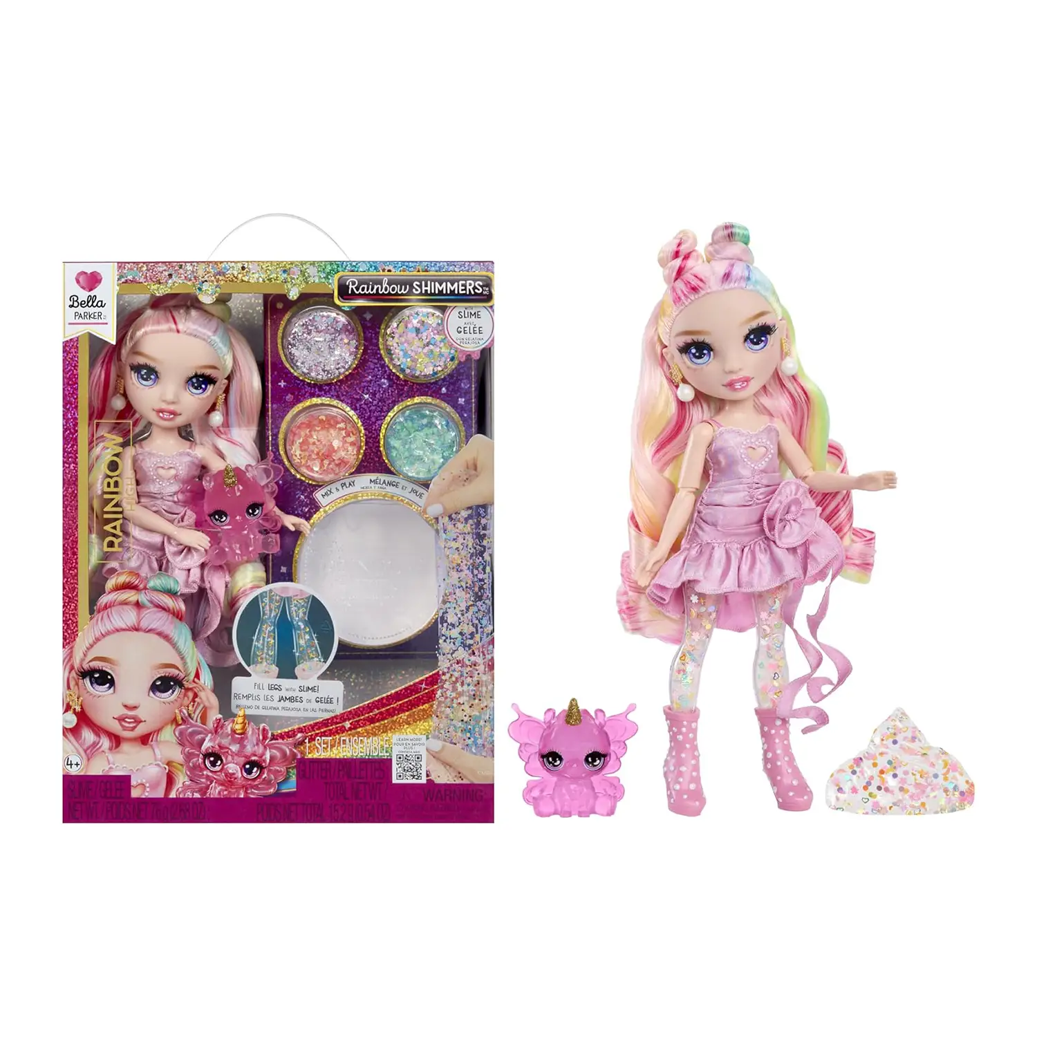 Rainbow High Rainbow Shimmers Con Slime Fashion Doll - Bella Pink - collezionabili bambina