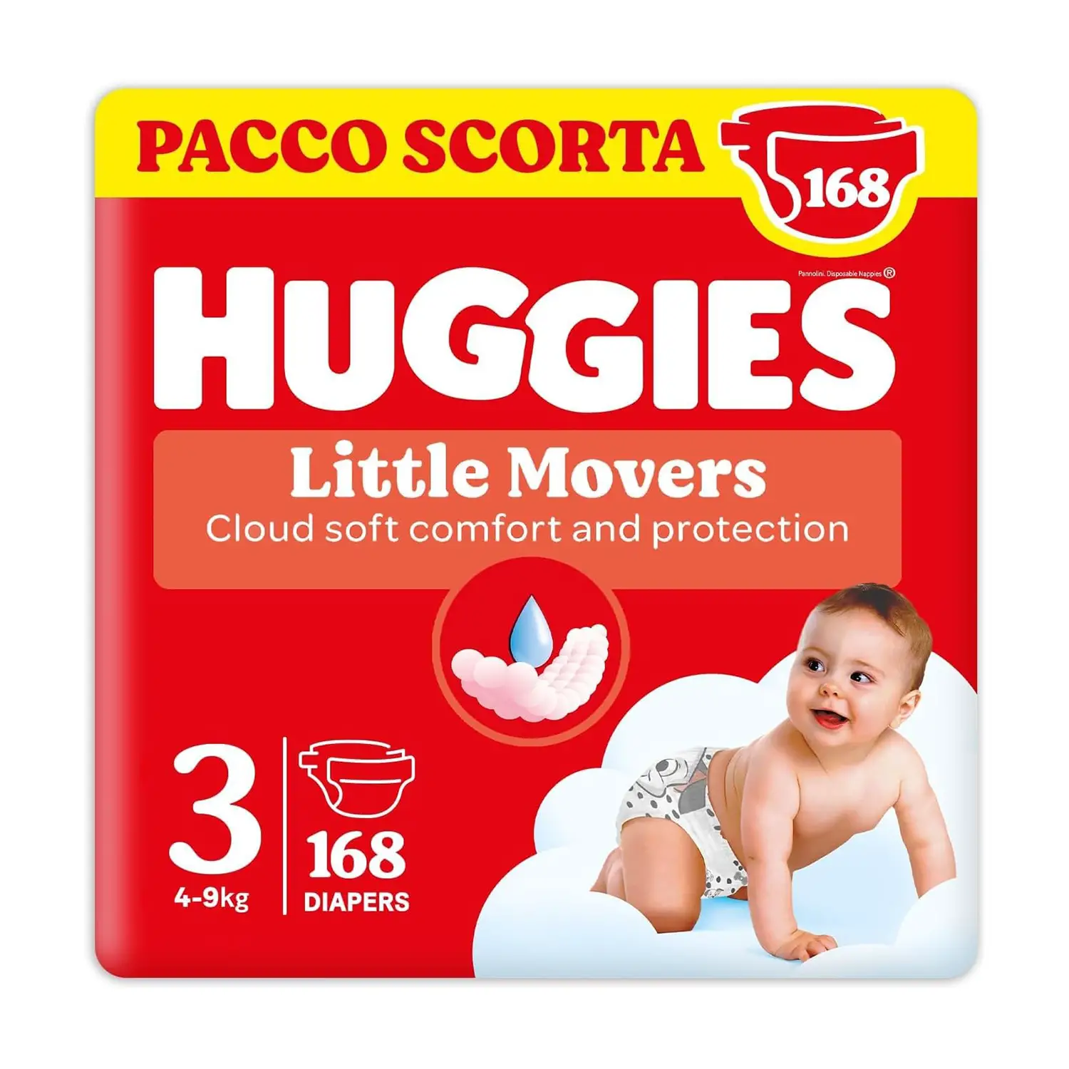 Huggies Little Movers Taglia 3, 168 Pannolini Disney Ultra Dry - pannolini e salviettine