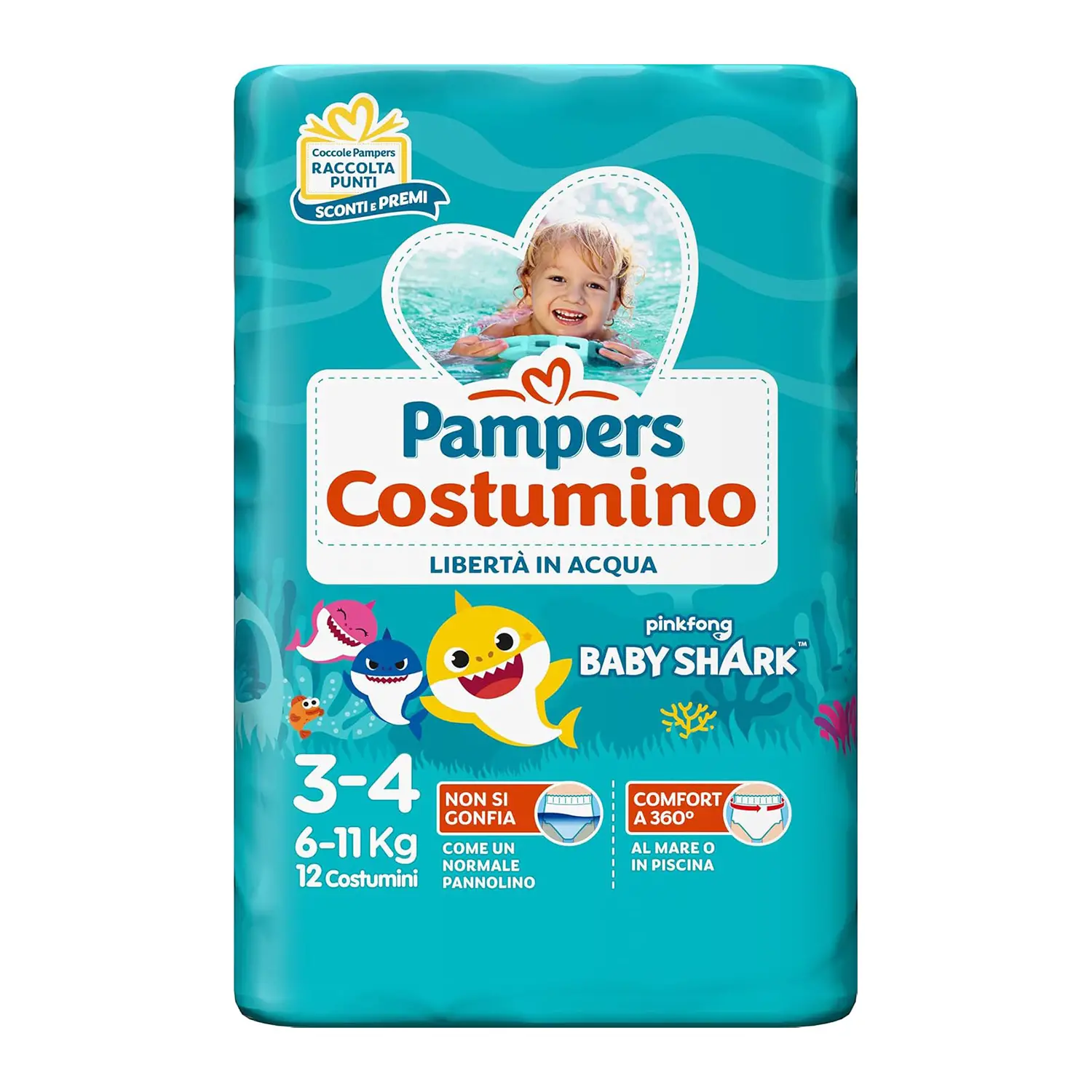 Pannolini Pampers Costumino - Taglia 3-4 - 6-11 Kg - 12 Pezzi - pannolini e salviettine