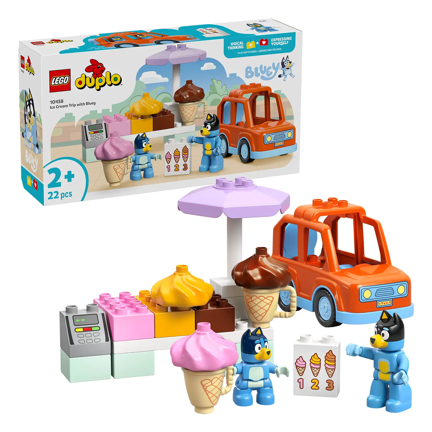 Lego Duplo Bluey Visita alla Gelateria di Bluey 10458 - Gioco Educativo - Costruzioni in plastica