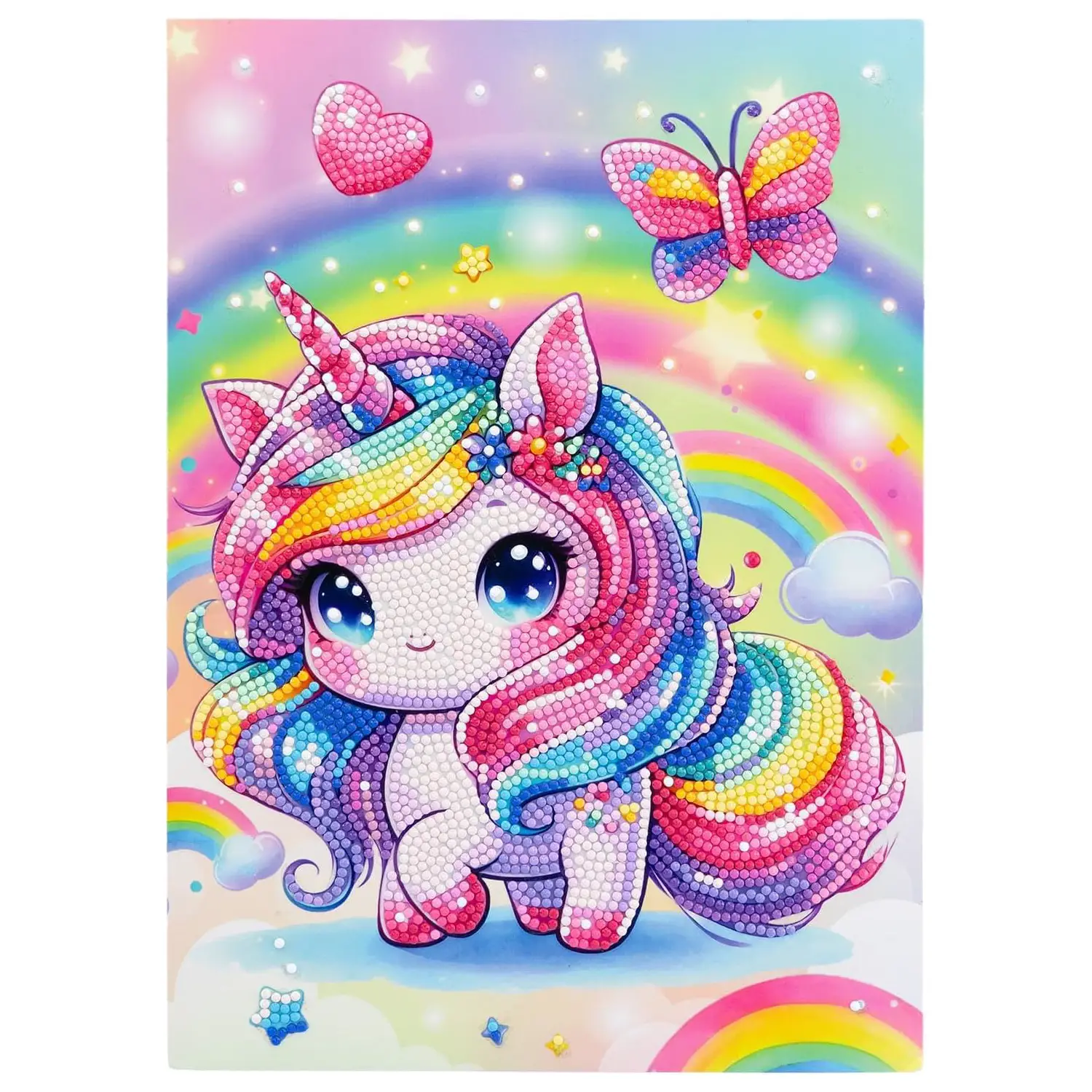 Quadro Crystal Art Kawaii Unicorno Diamantiny - creatività