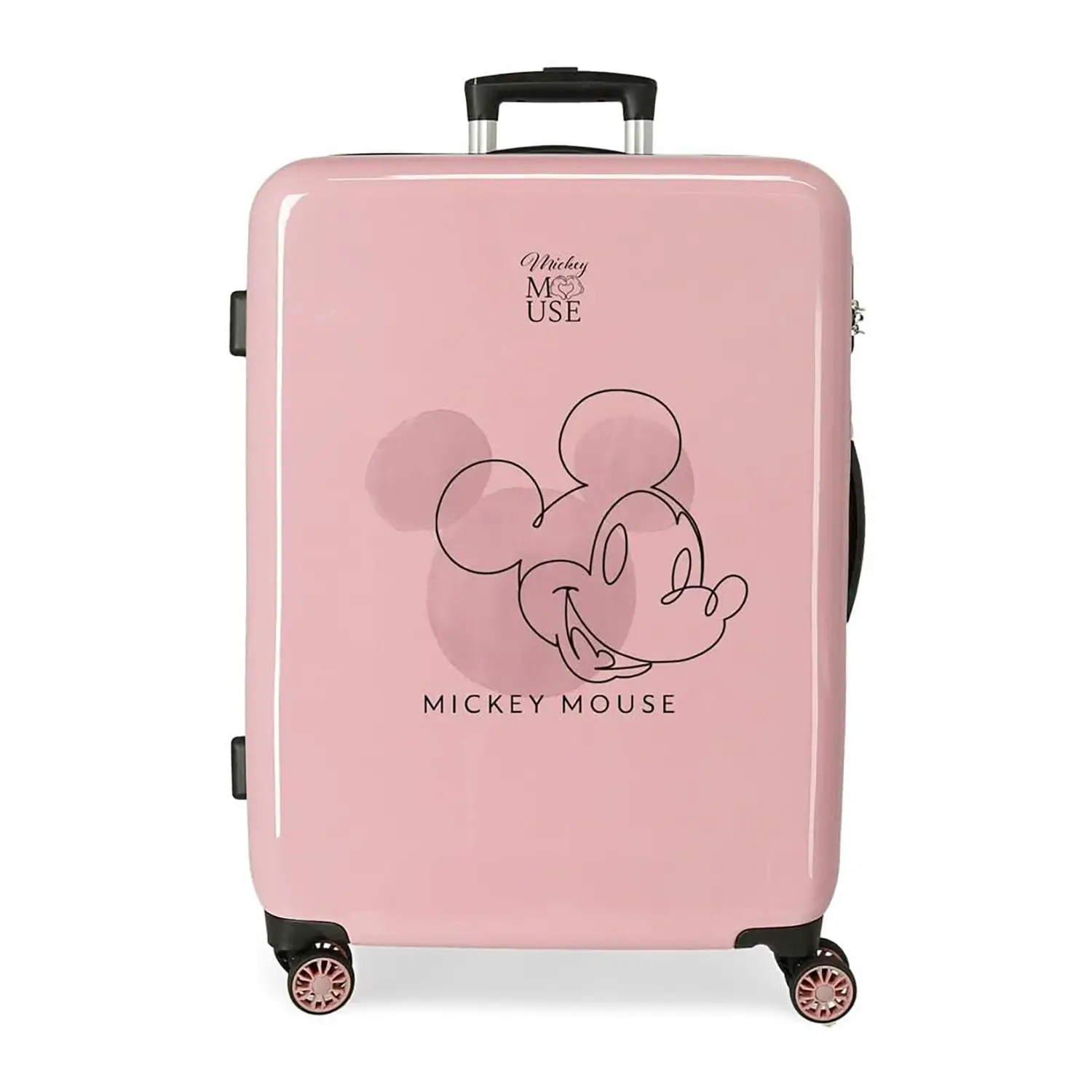 Valigia Media Disney Mickey 68cm ABS Rosa Malva TSA - valige e borse da viaggio