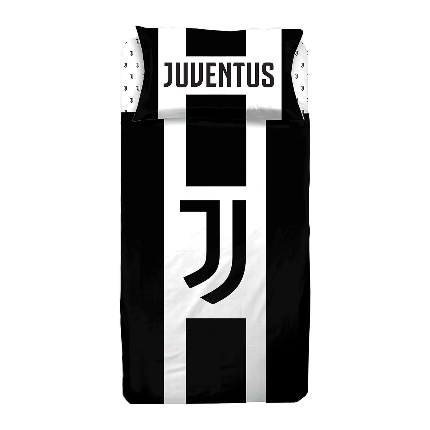 Completo Lenzuola Juventus FC 1 Piazza - Bianco Nero in Cotone 100% Ufficiale - biancheria casa