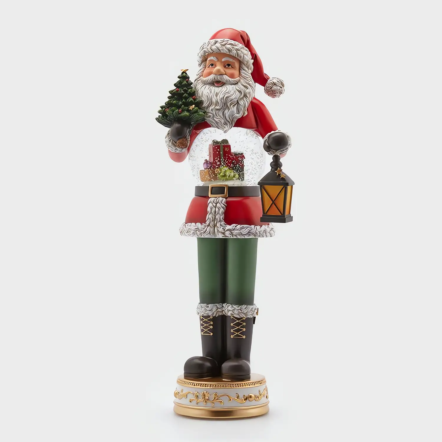 Sfera Acqua Babbo Natale con Lanterna LED EDG 50x13 cm - addobbi casa
