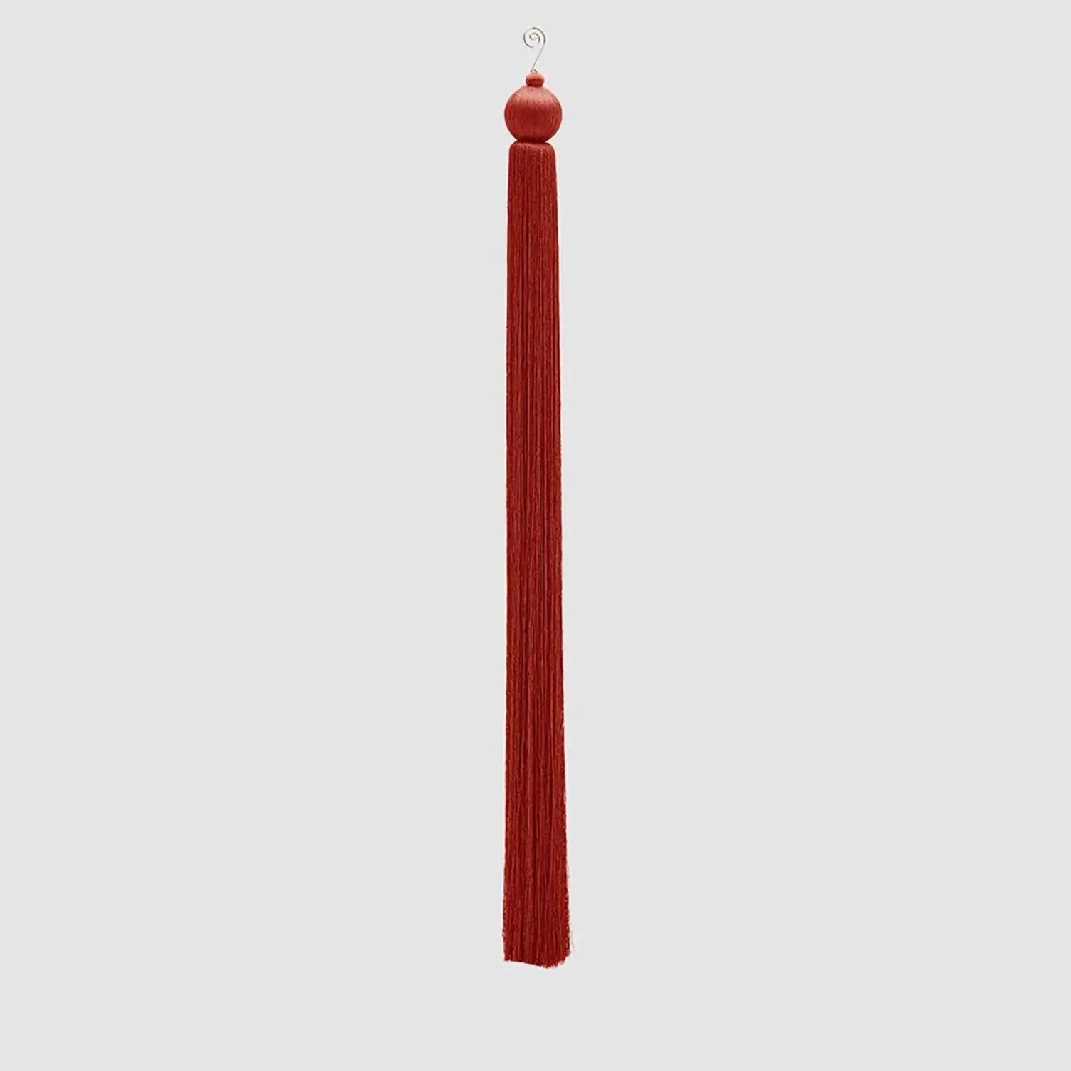 Nappa Natalizia Frangia Lunga 94cm Rosso Decorazione Albero - addobbi albero