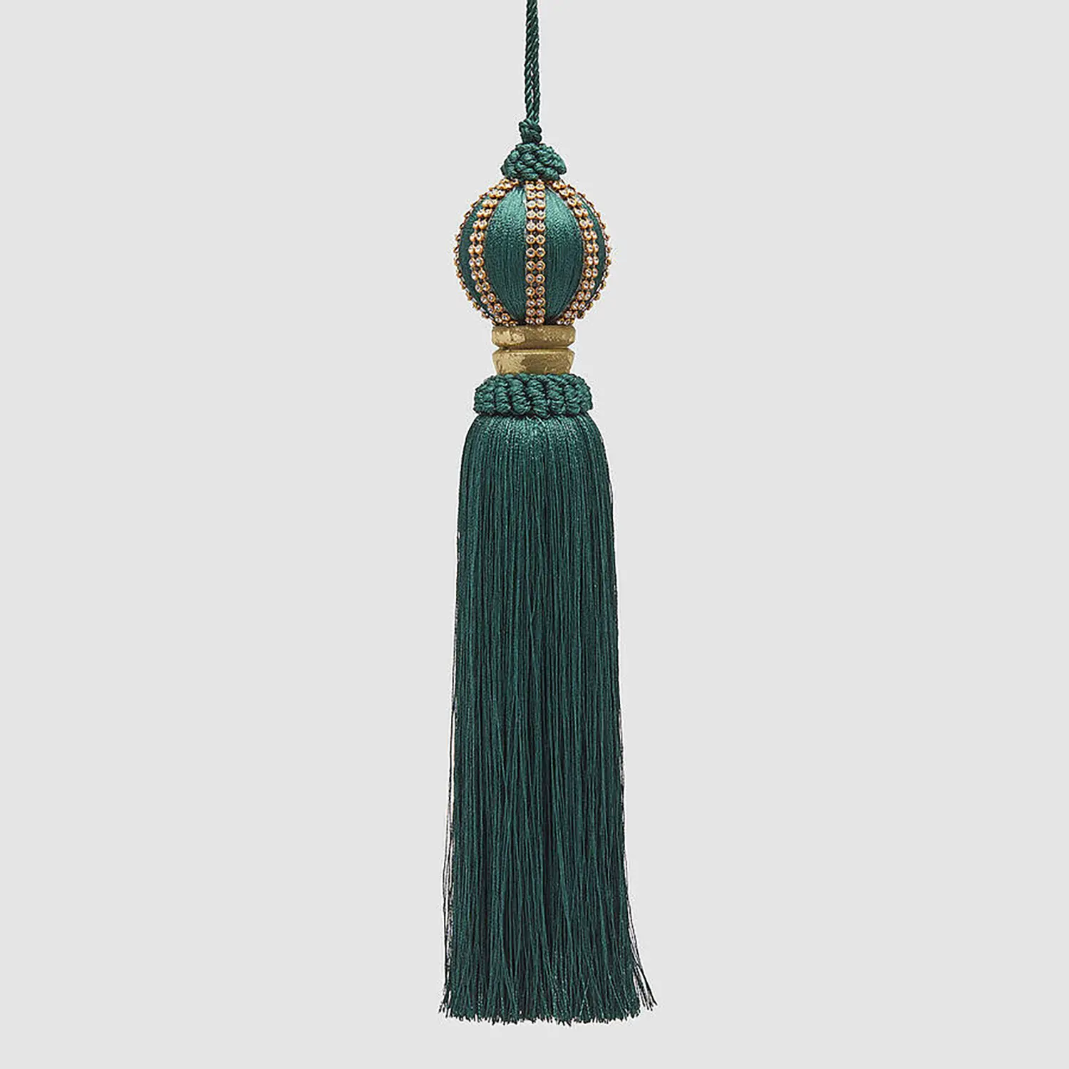 Nappa Natalizia Verde Oro Gem Meridian H27 D6 cm - addobbi albero