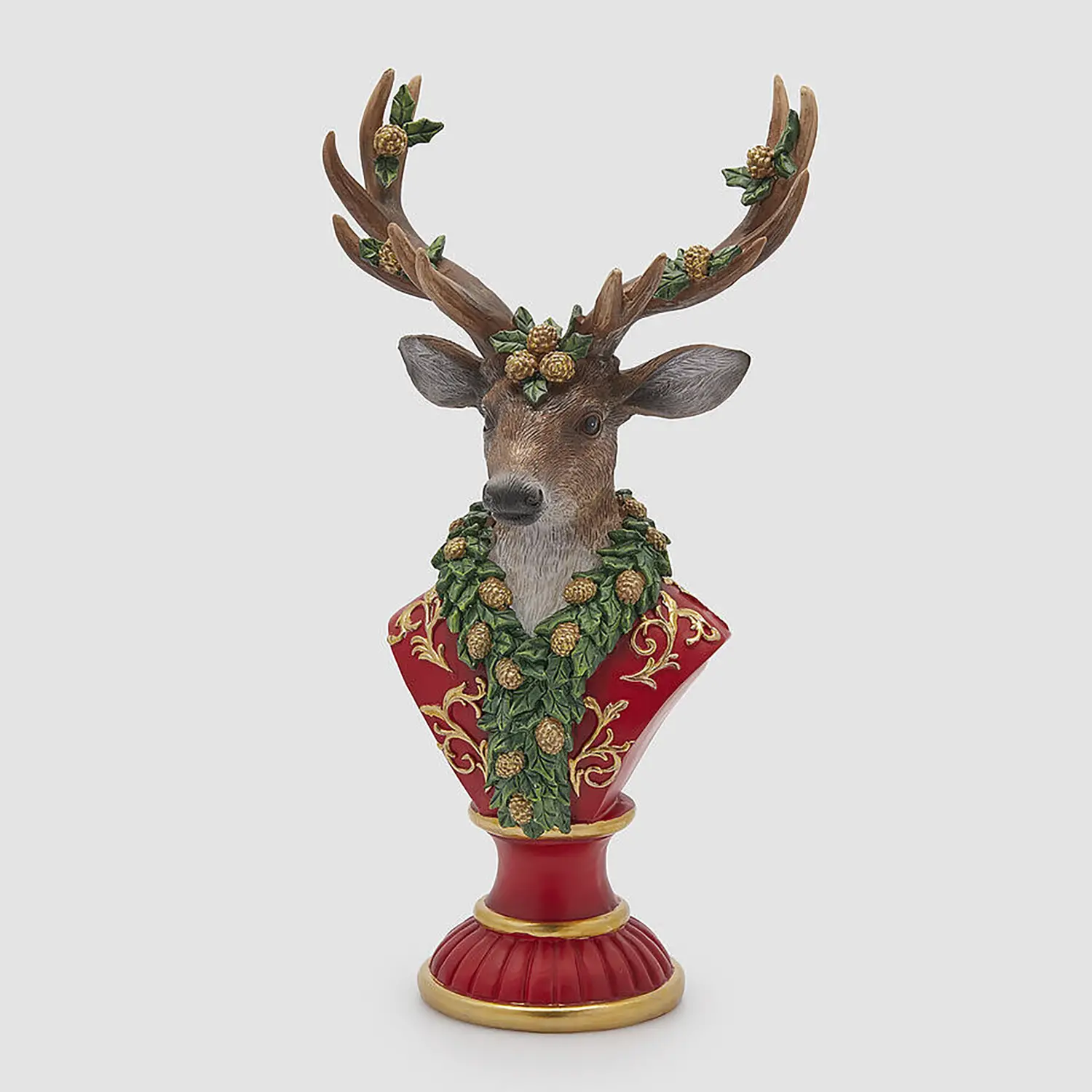 Decoro Natalizio Renna con Ghirlanda 39,5cm EDG - addobbi casa