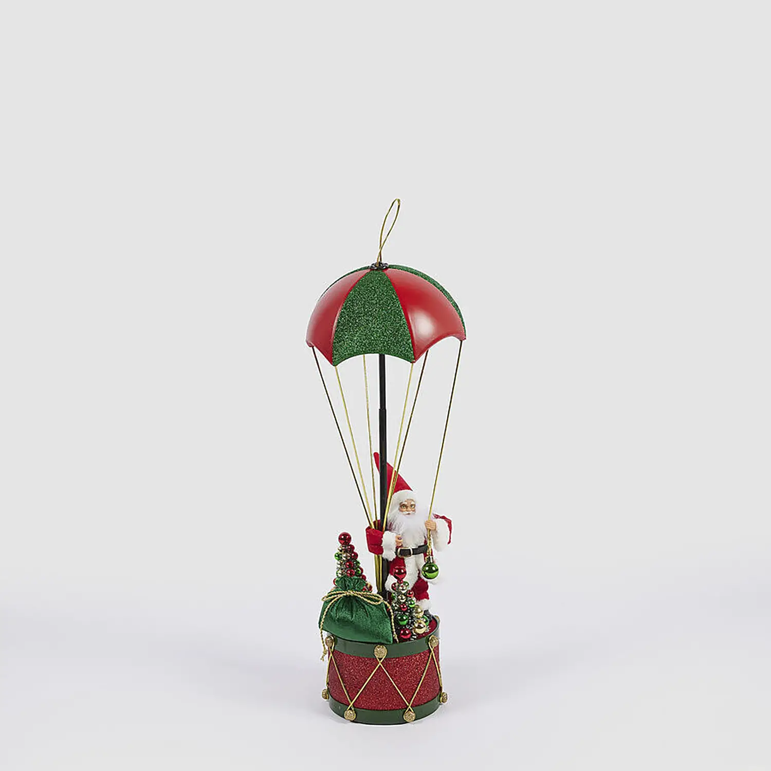 Decoro Babbo Natale con Paracadute da Appendere H60cm Verde Rosso – EDG Enzo De Gasperi - addobbi casa