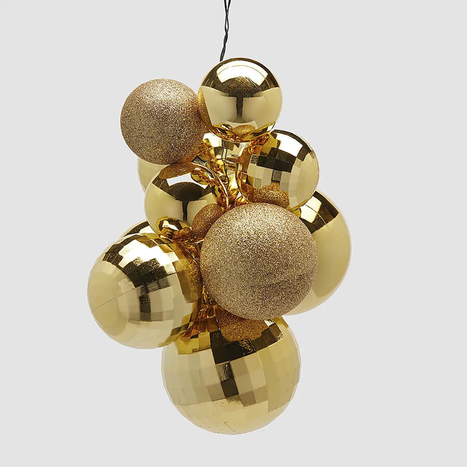 Grappolo Palline Natalizie MirrorMix 10pz Oro EDG - addobbi albero