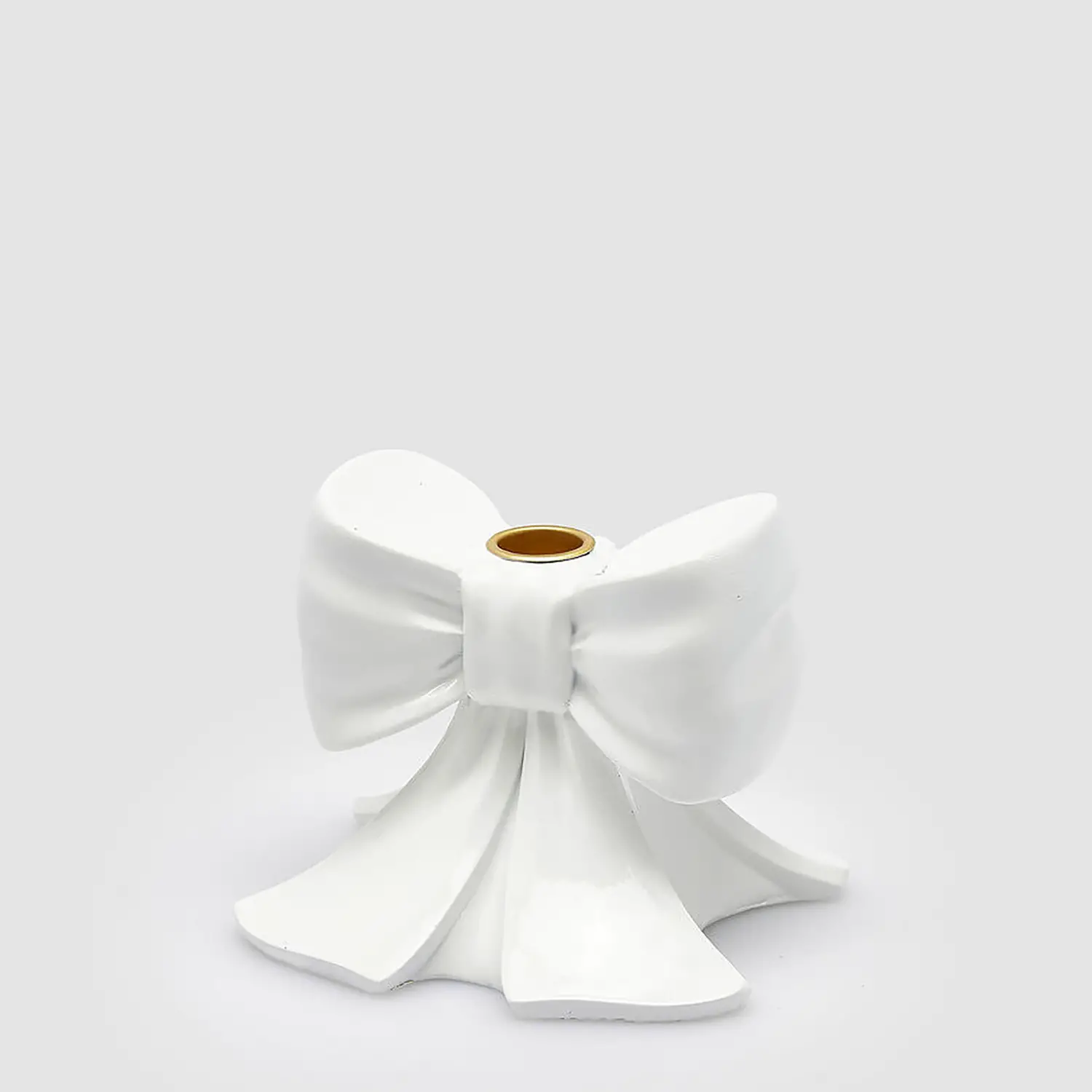 Portacandela Fiocco Bianco H11 cm EDG Enzo De Gasperi - addobbi casa