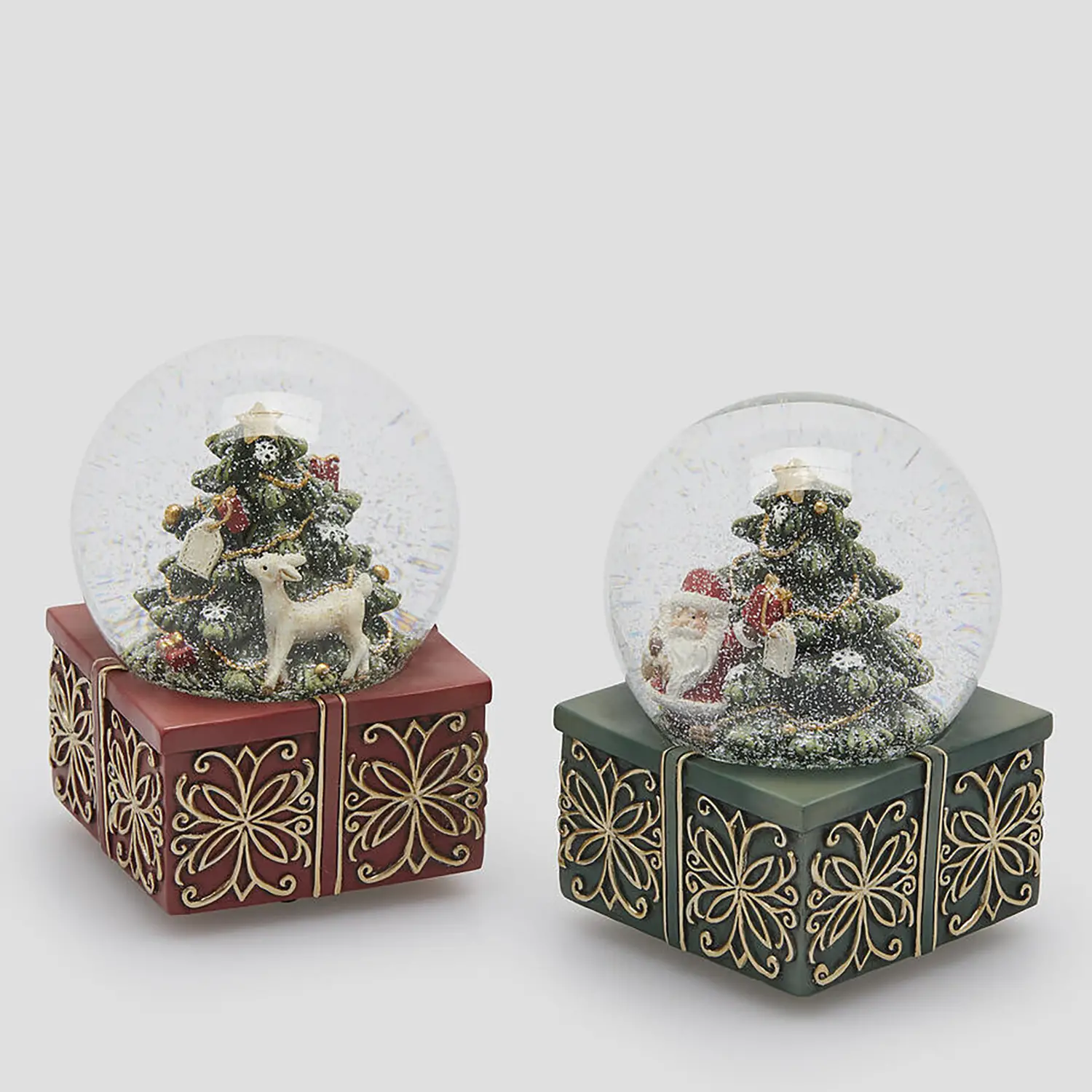 Carillon Sfera di Neve Natale Babbo o Cerbiatto H14,5cm EDG - addobbi casa