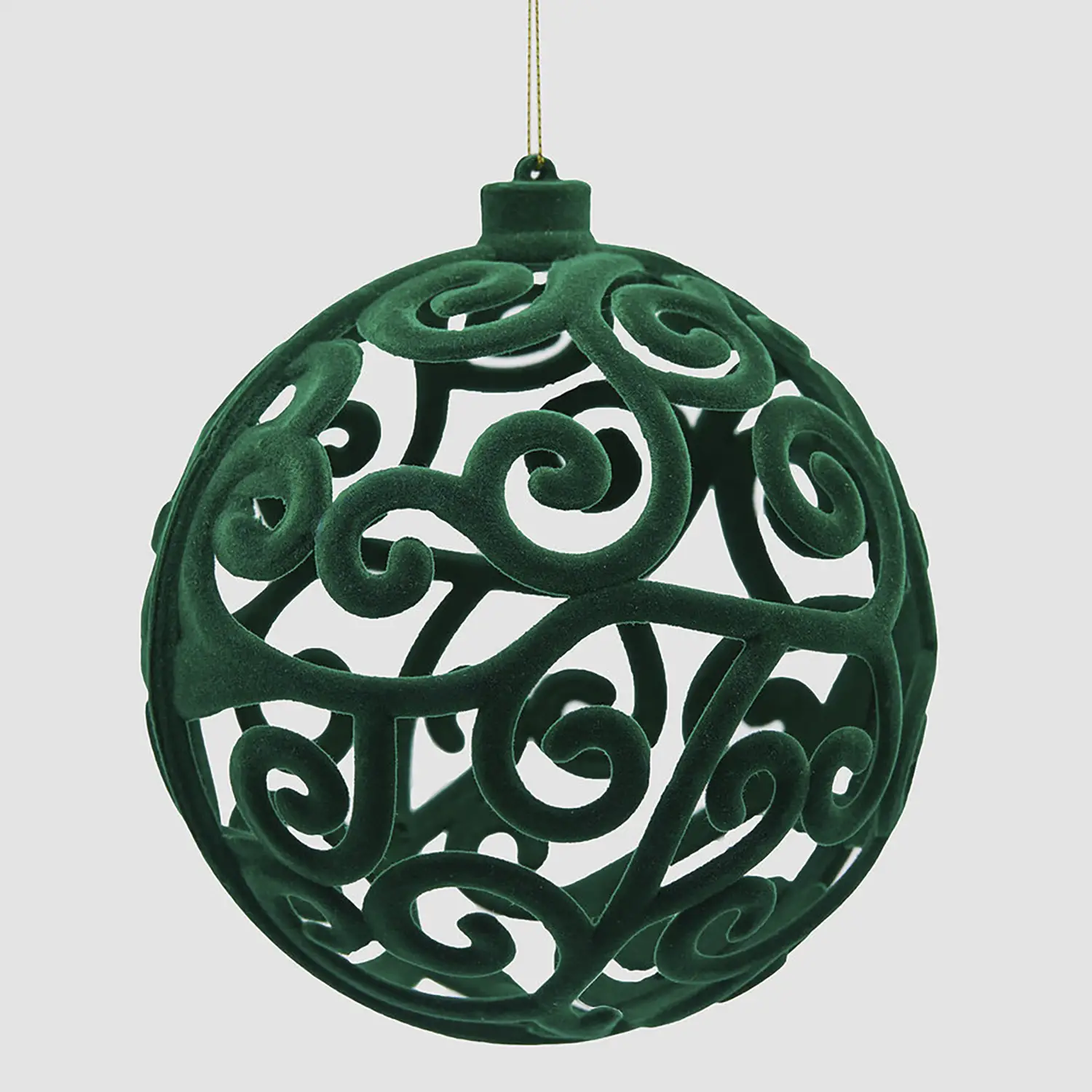 Palla di Natale Velvet Ø15cm Verde Intaglio Elegante - addobbi albero