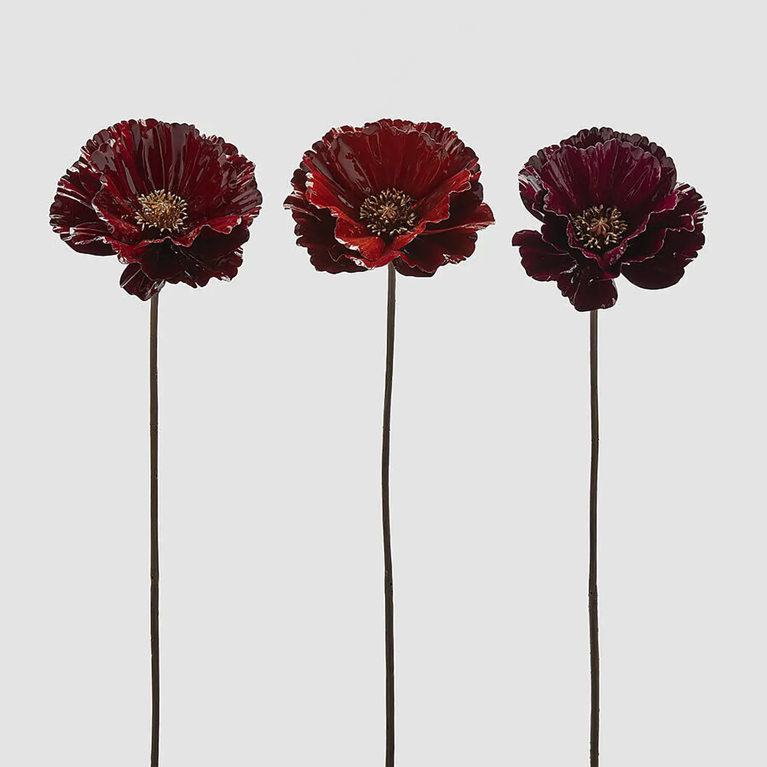 Ramo Natalizio Papavero Glossy Rosso Mix H70 Decorazione - fiori e ghirlande