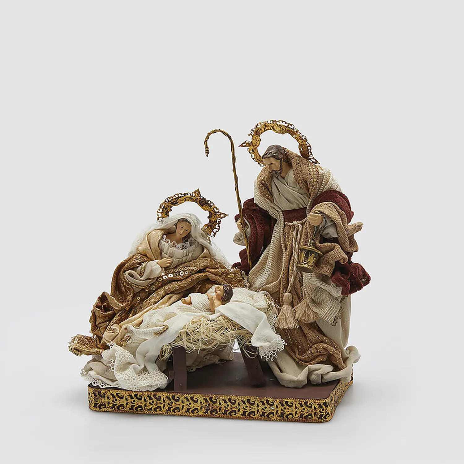 Natività Natalizia con Base Presepe Elegante H29xL26xP15 Camel - presepi