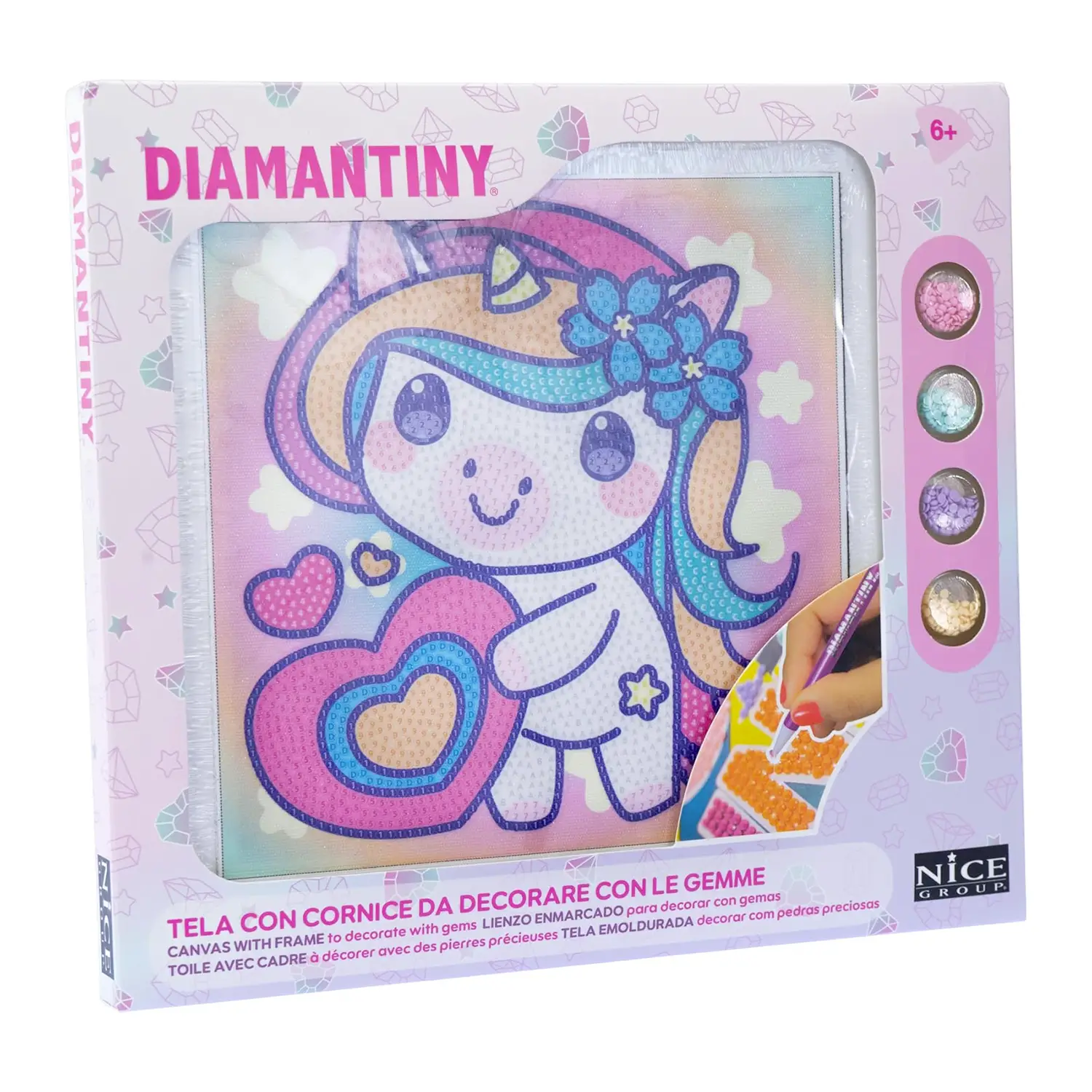 Quadro Crystal Art Kawaii Unicorno Diamantiny - creatività