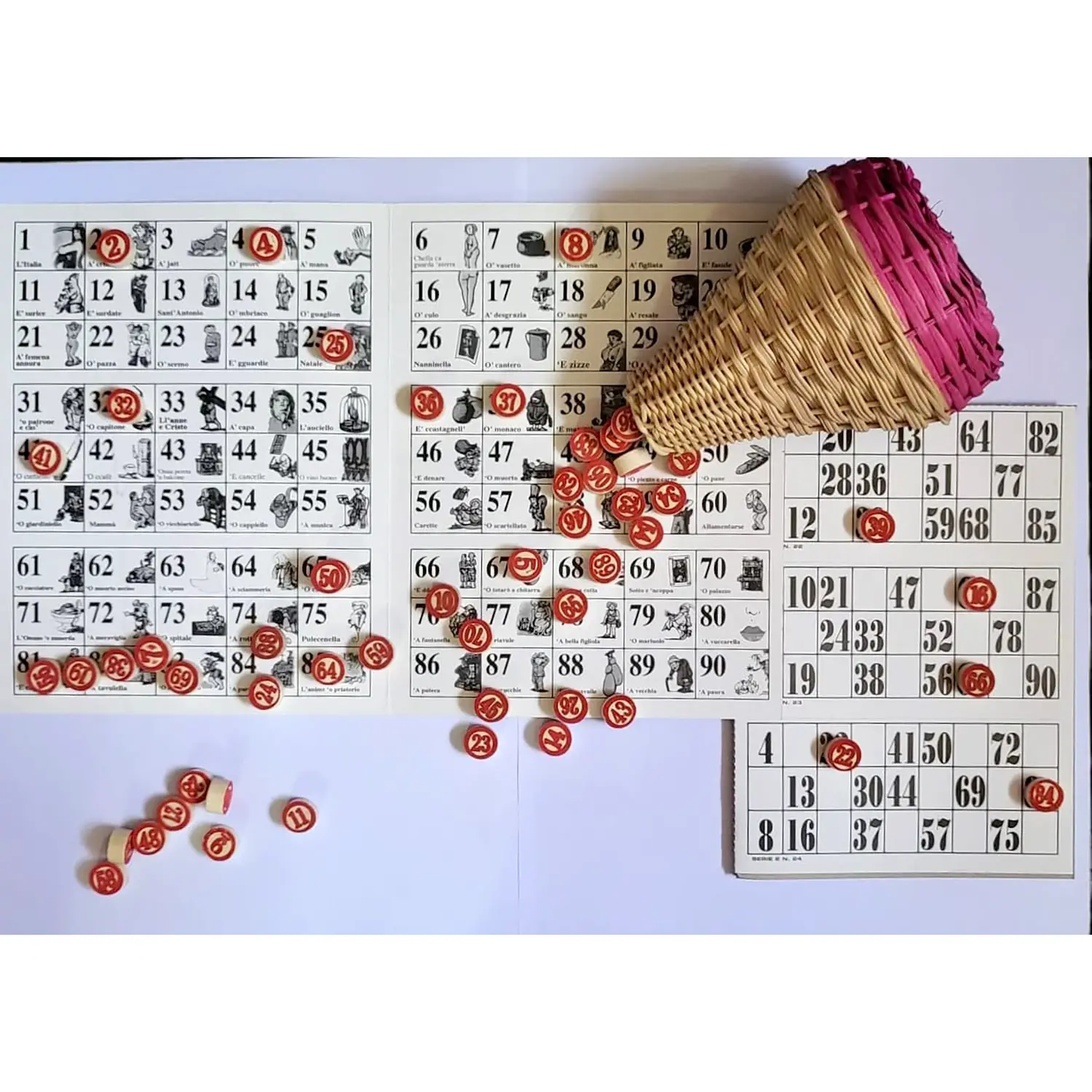 Tombola Tradizionale Con Cestino In Vimini - Giochi di società