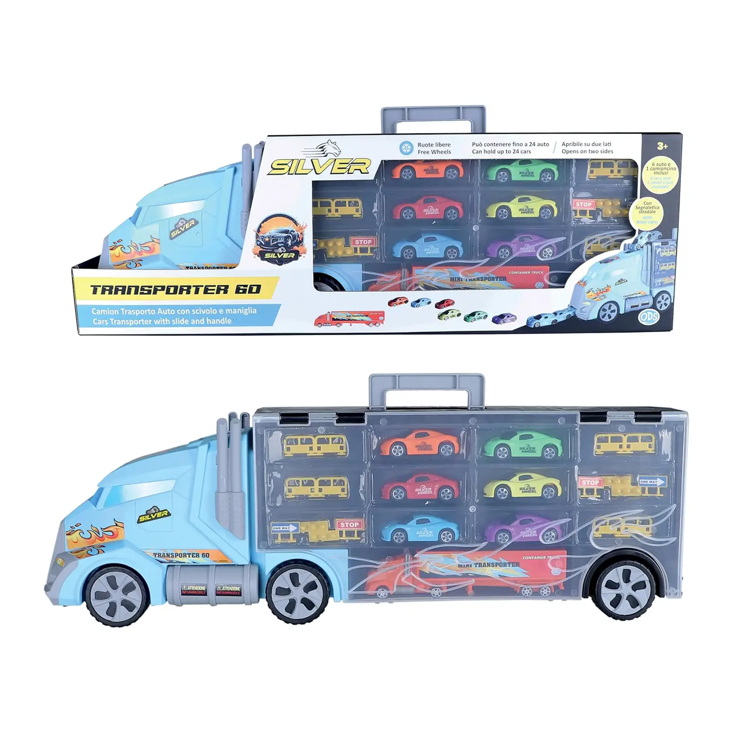 Silver Wheel Valigetta Camion 60 Cm E 6 Auto Incluse - modellini