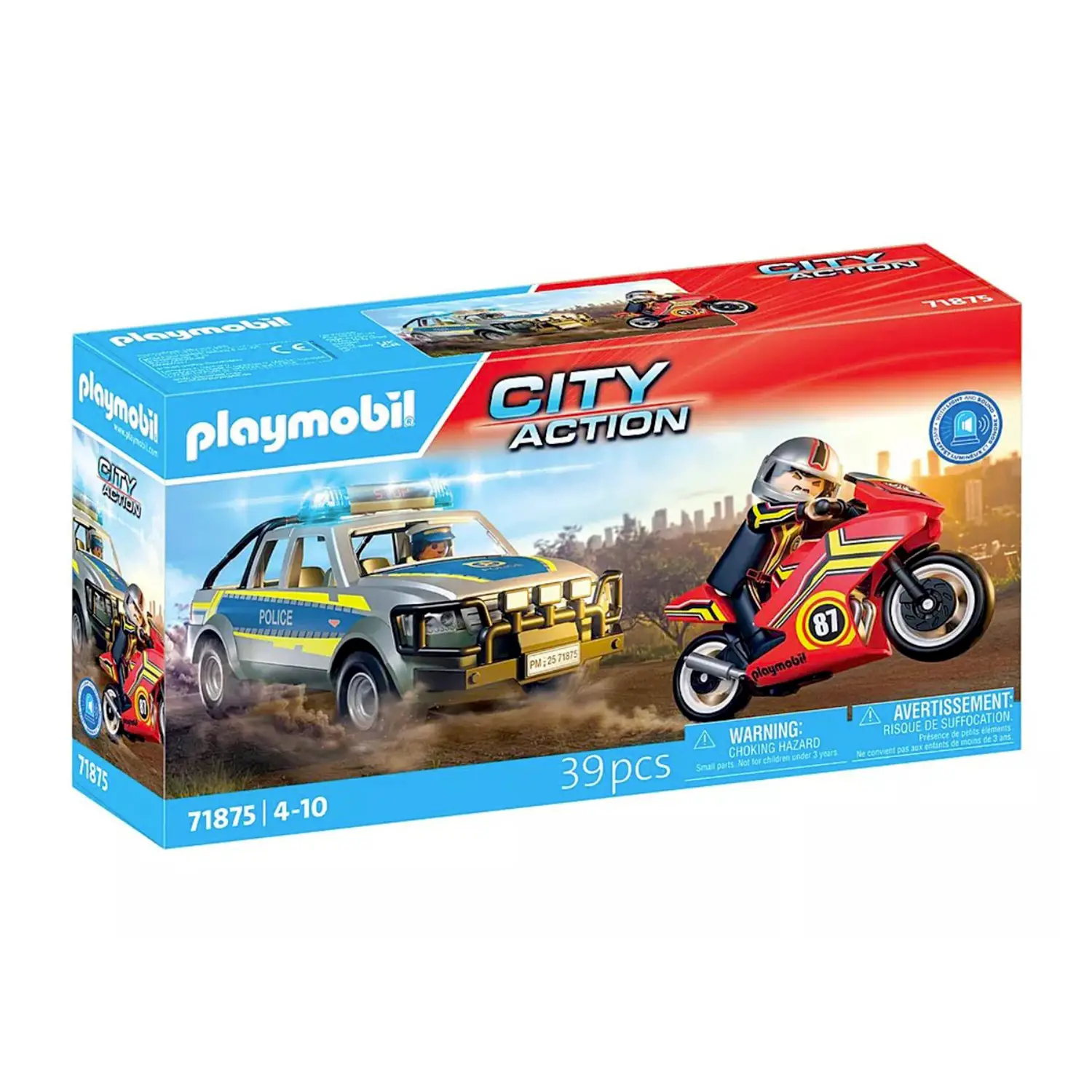 Inseguimento Con Pick-Up Della Polizia Playmobil City Action - playmobil