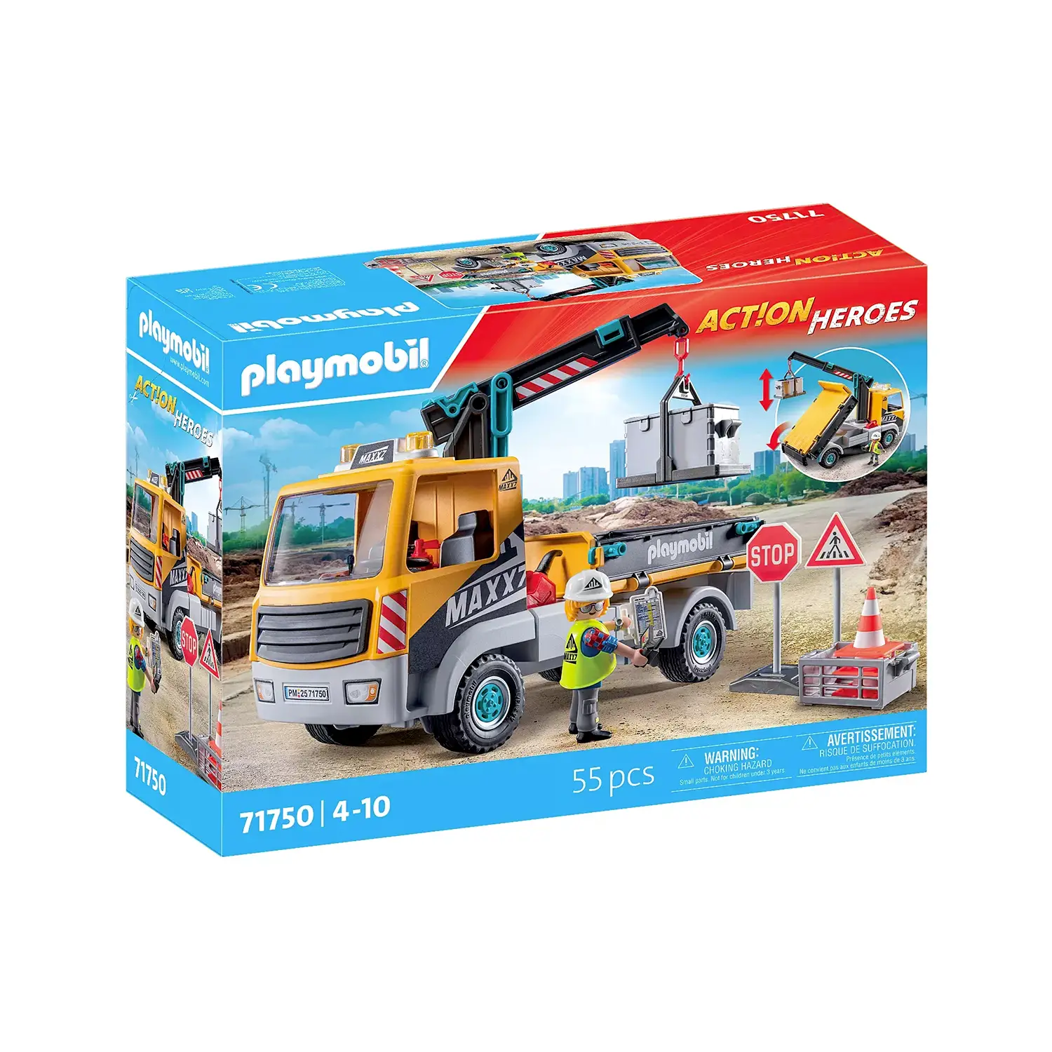 Camion Da Cantiere Con Gru Playmobil Action Heroes - playmobil
