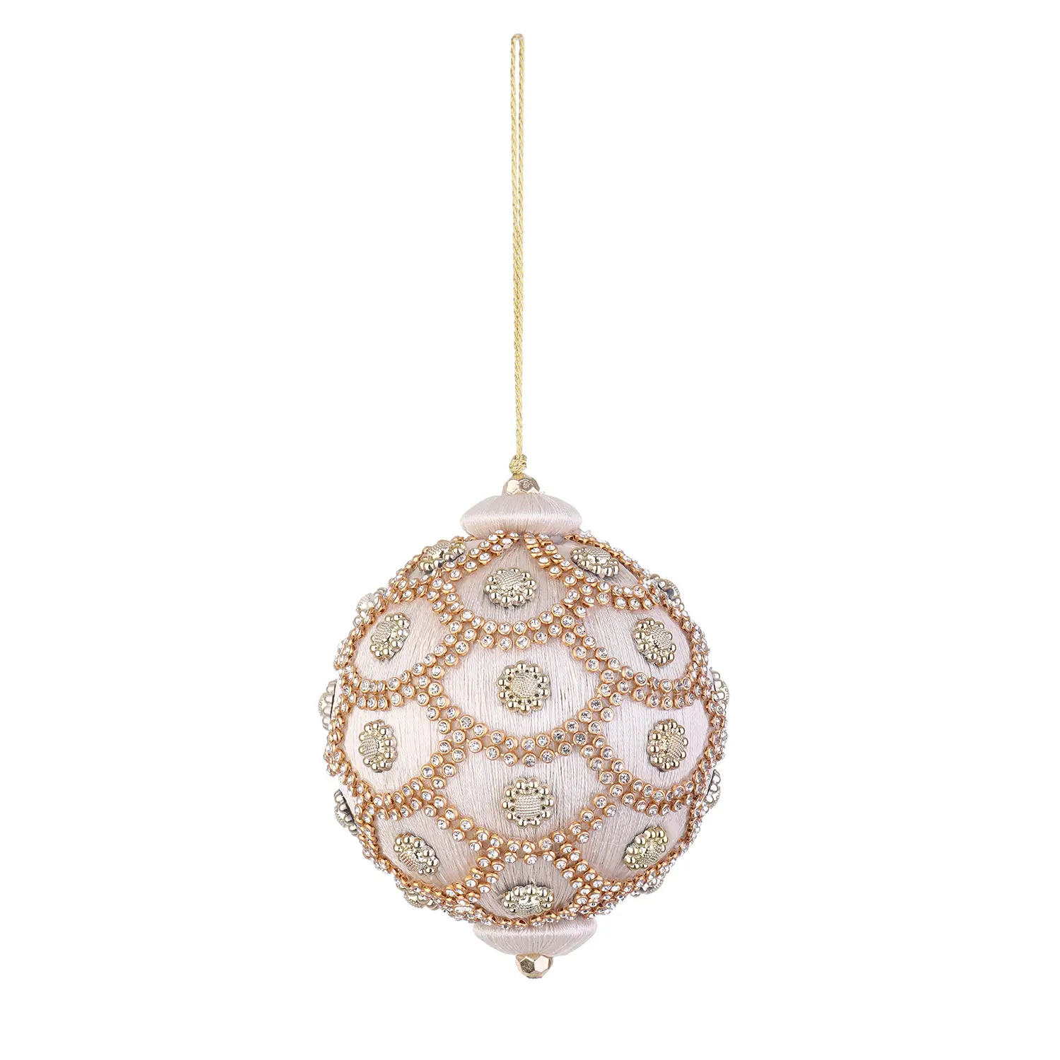 Sfera Natalizia Avorio con Strass Crystal - Bizzotto - addobbi albero