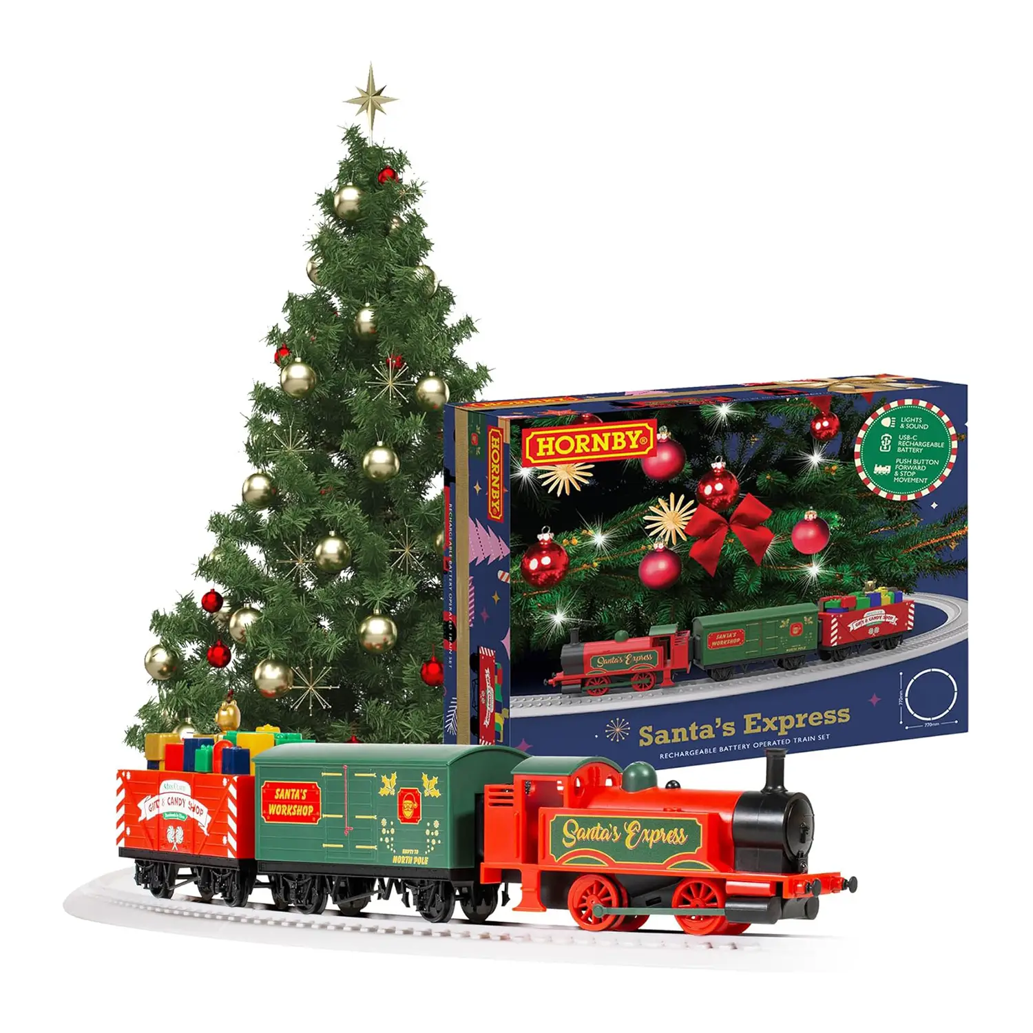 Hornby Santa’s Express R9363M – Set Treno Natalizio Ricaricabile a Batteria - Veicoli, garage e piste
