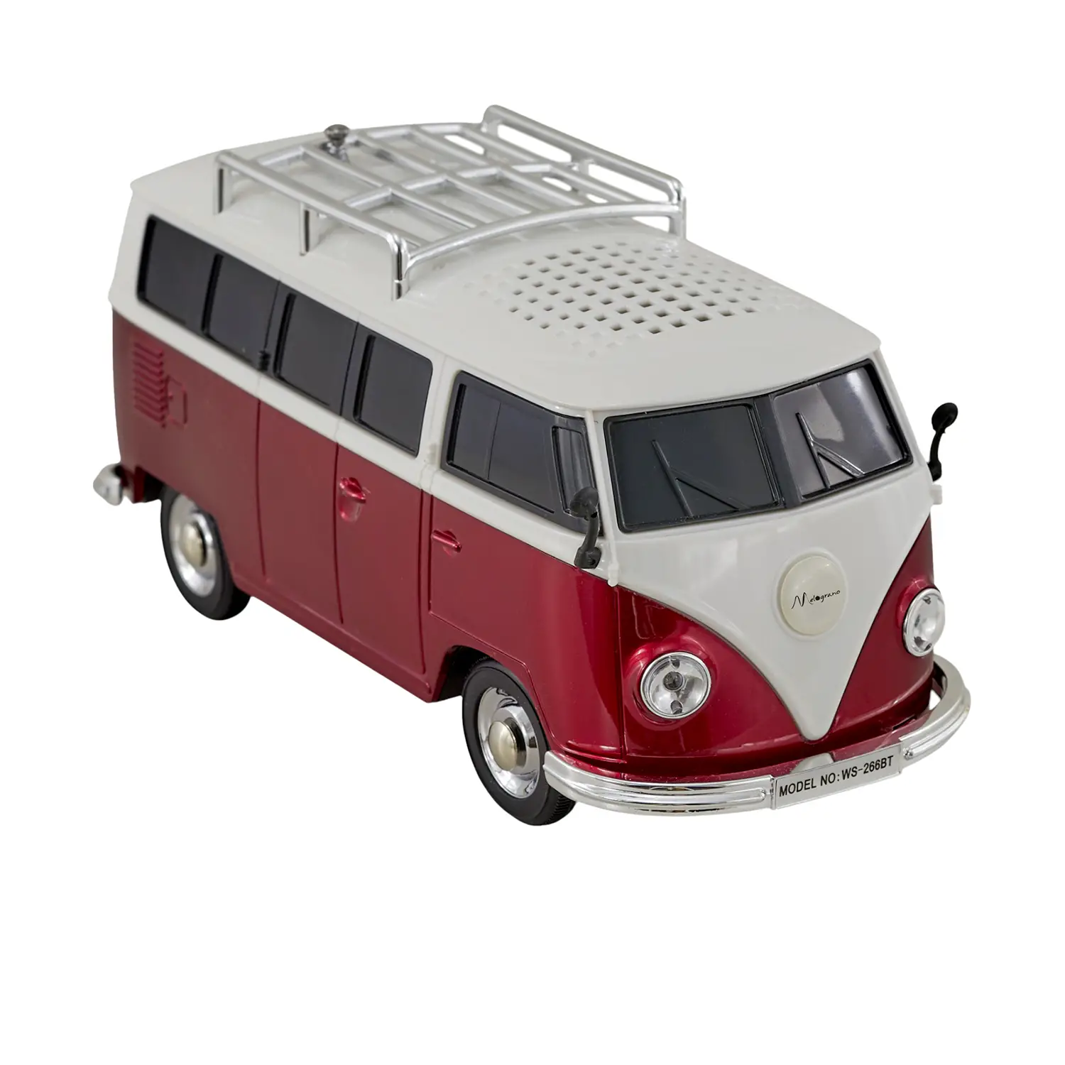 Speaker Bluetooth Minivan Vintage Rosso Con Radio FM - tech e accessori