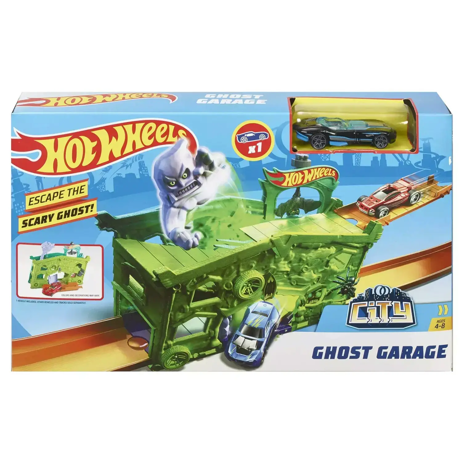 Hot Wheels Fold Out Playset Ghost Garage - play set