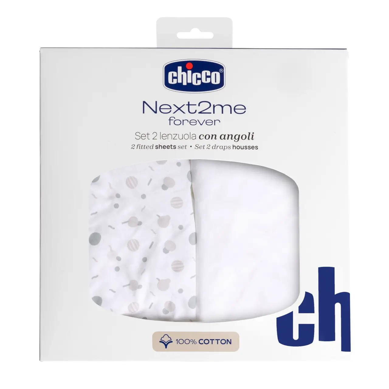 Set Lenzuola con Angoli in Cotone per Next2Me Forever - Confetti - lenzuolini