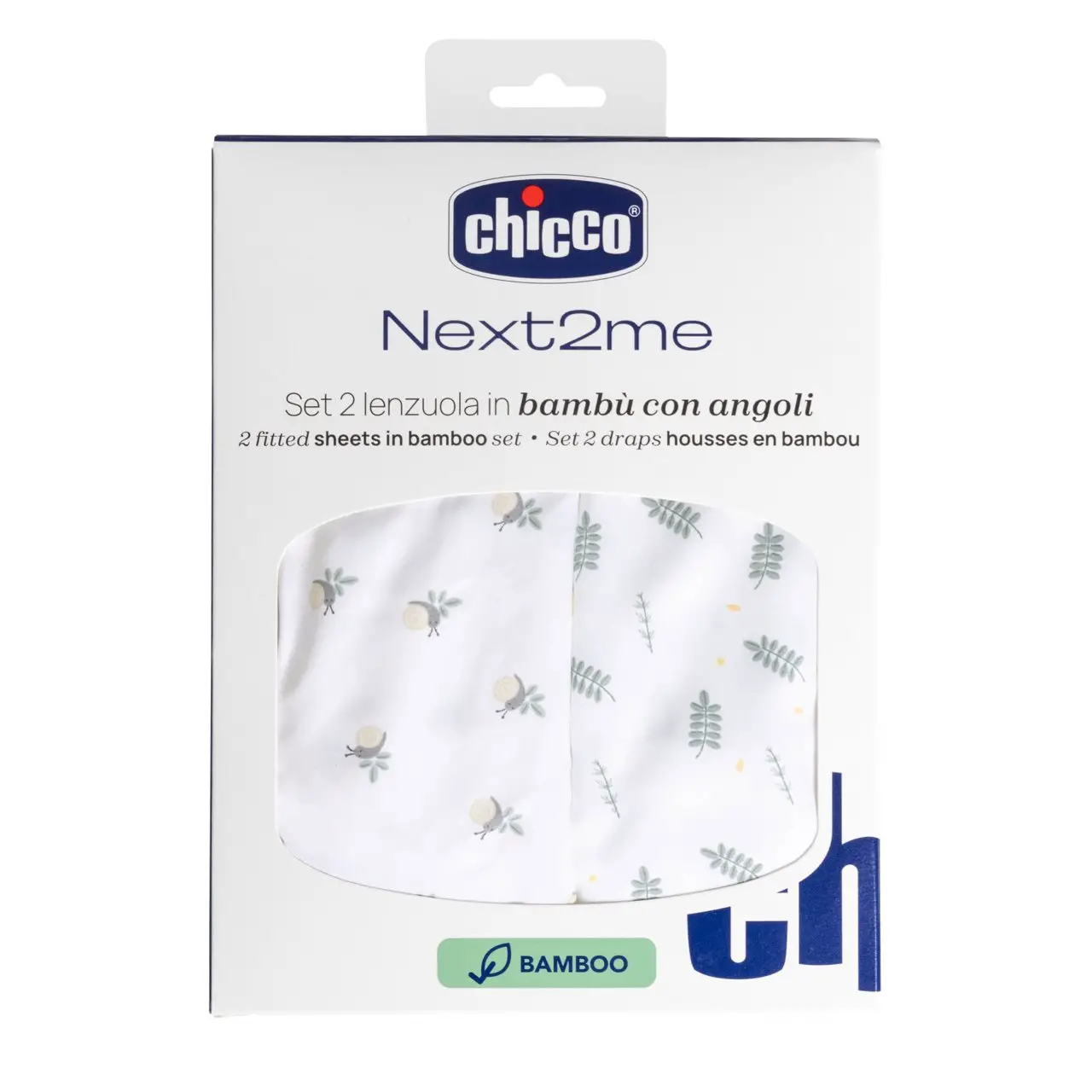 Set Lenzuola Culla 2 pezzi Bambù per Next2Me - Greenery - lenzuolini